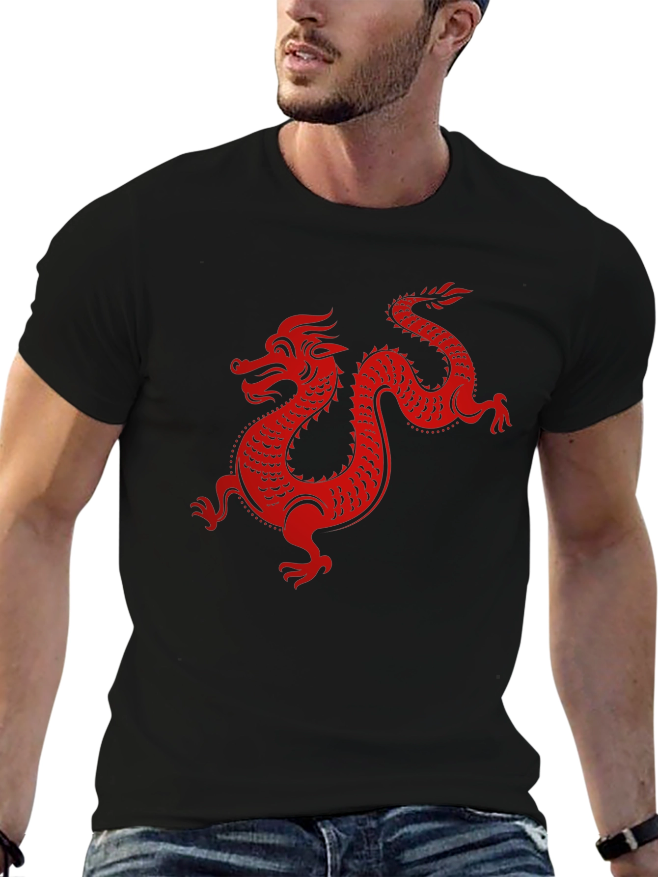 Red Dragon Graphic Black T-Shirt