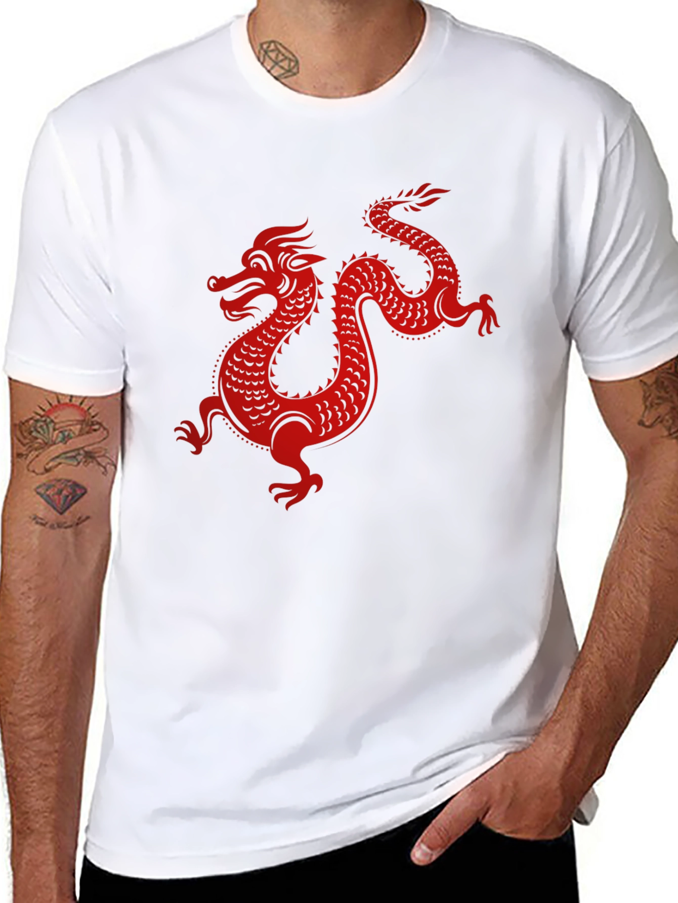 Red Dragon Graphic Black T-Shirt