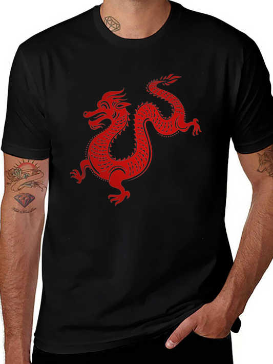 Red Dragon Graphic Black T-Shirt