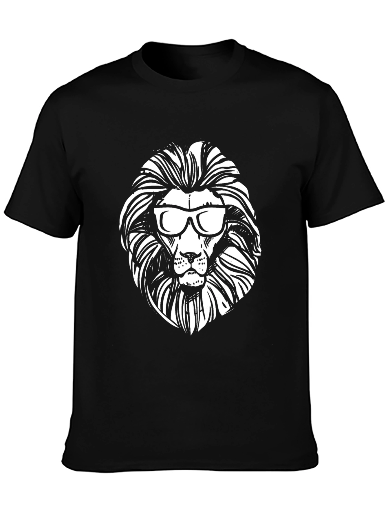 Cool Lion Graphic Tee - Black Cotton T-Shirt