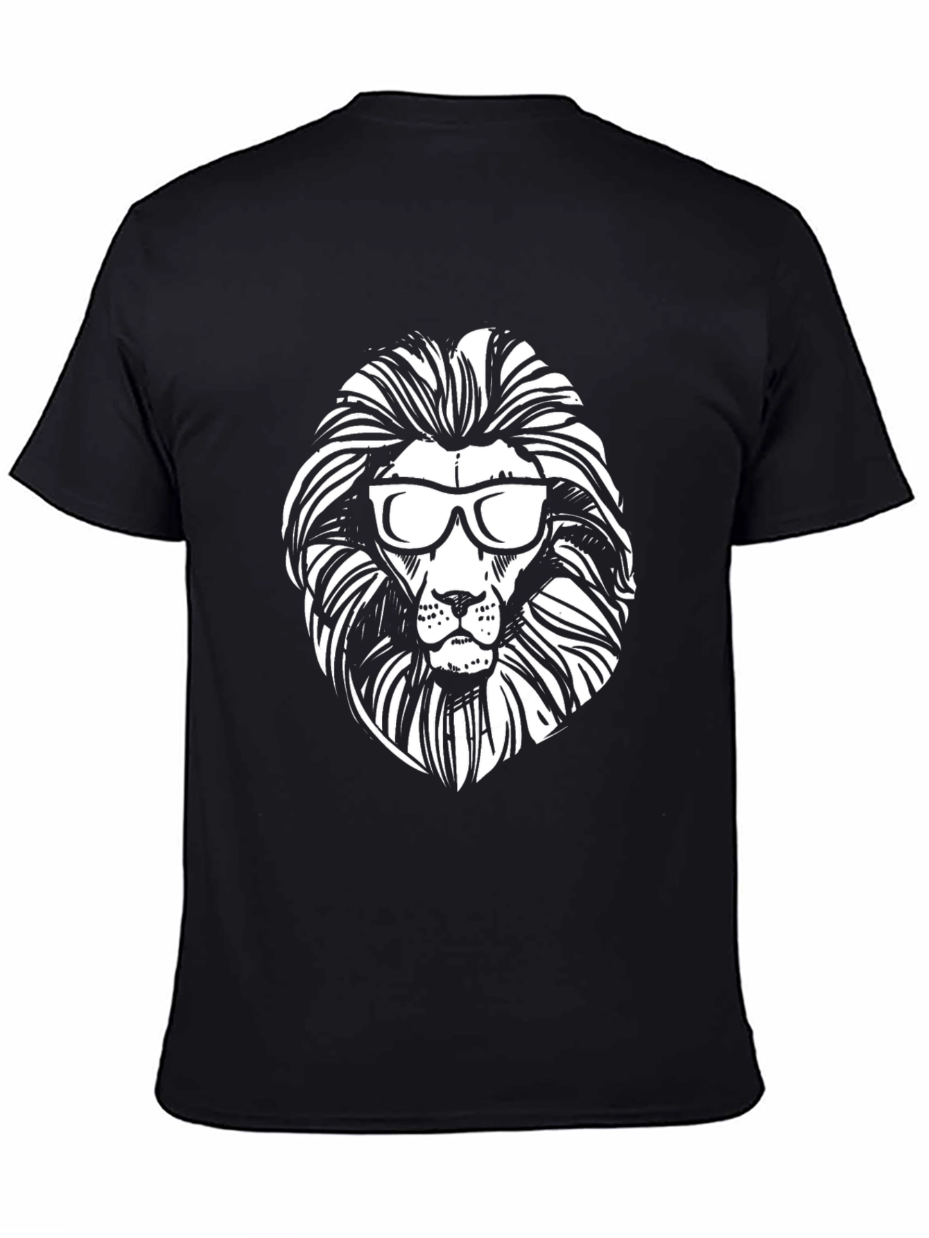 Cool Lion Graphic Tee - Black Cotton T-Shirt