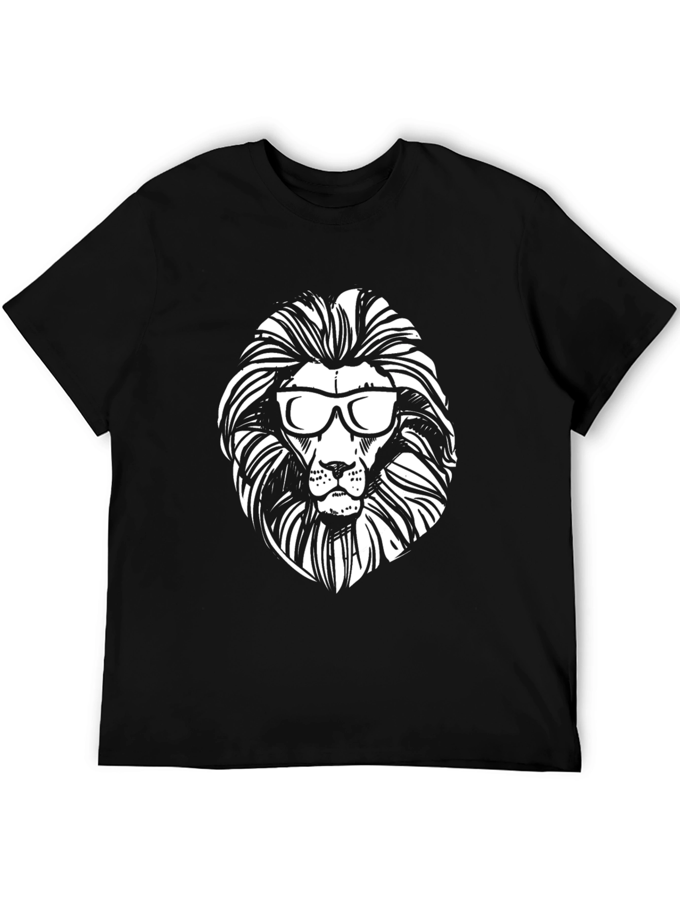 Cool Lion Graphic Tee - Black Cotton T-Shirt
