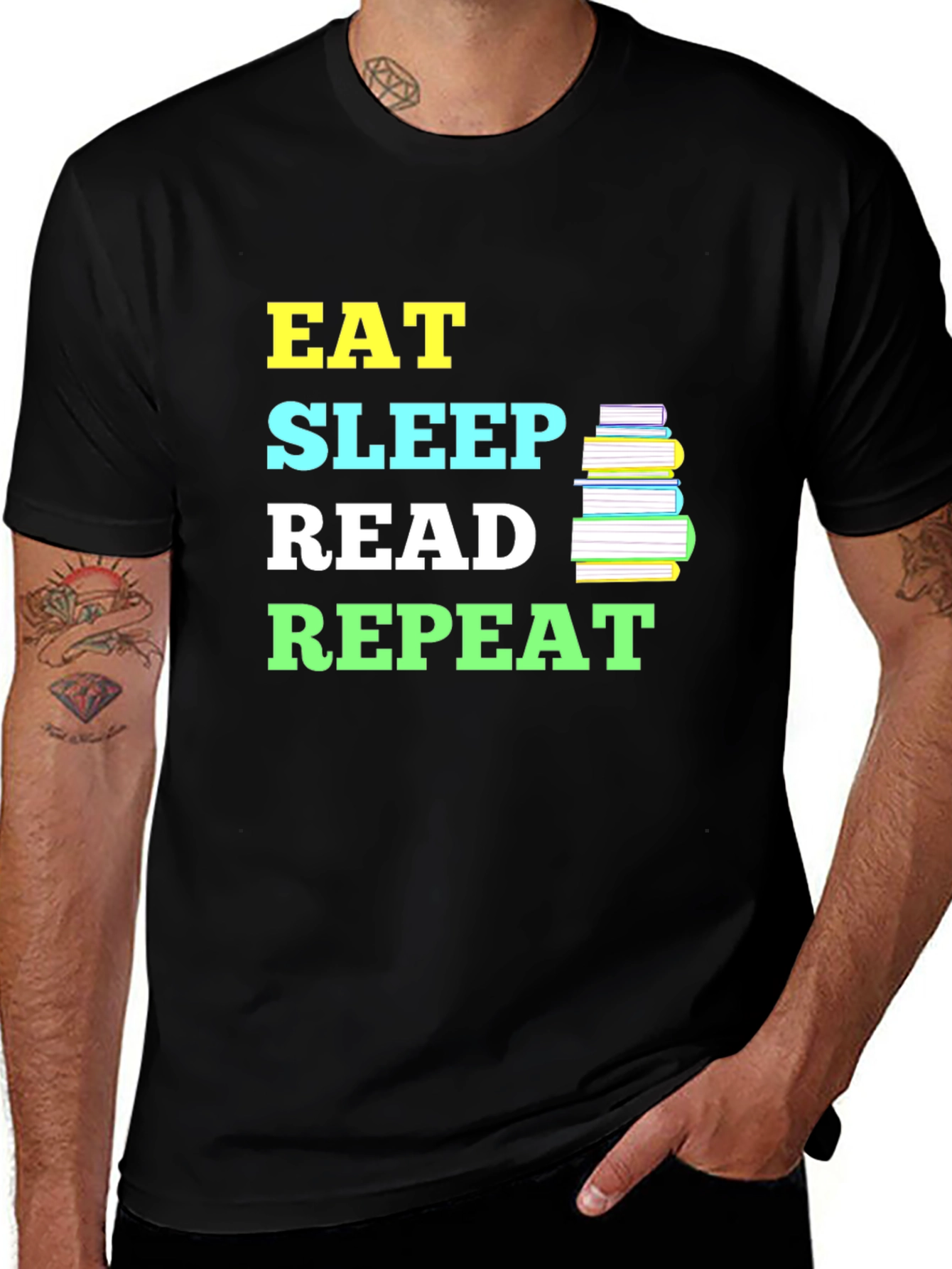 Eat Sleep Read Repeat T-Shirt - Book Lover Tee