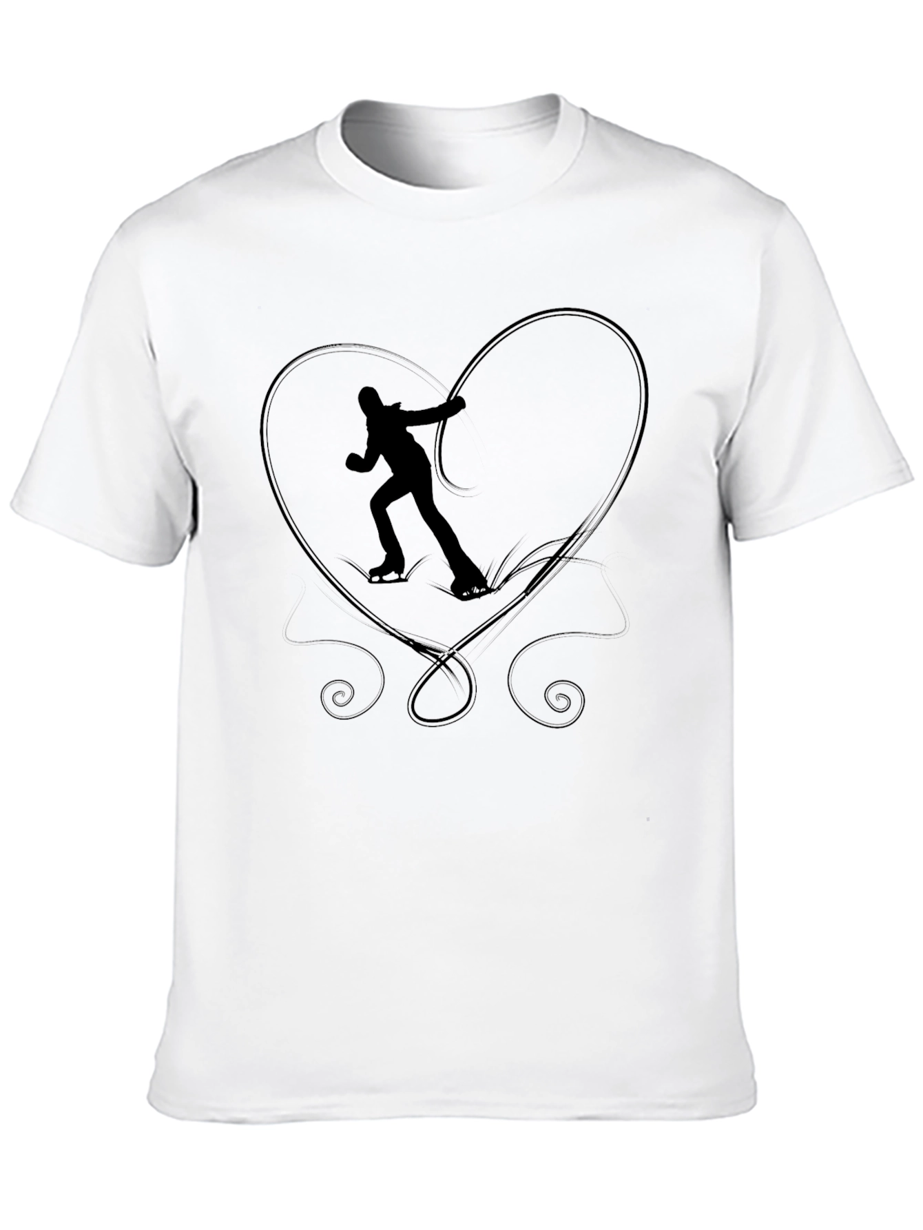 Figure Skating Heart Graphic Tee - Black