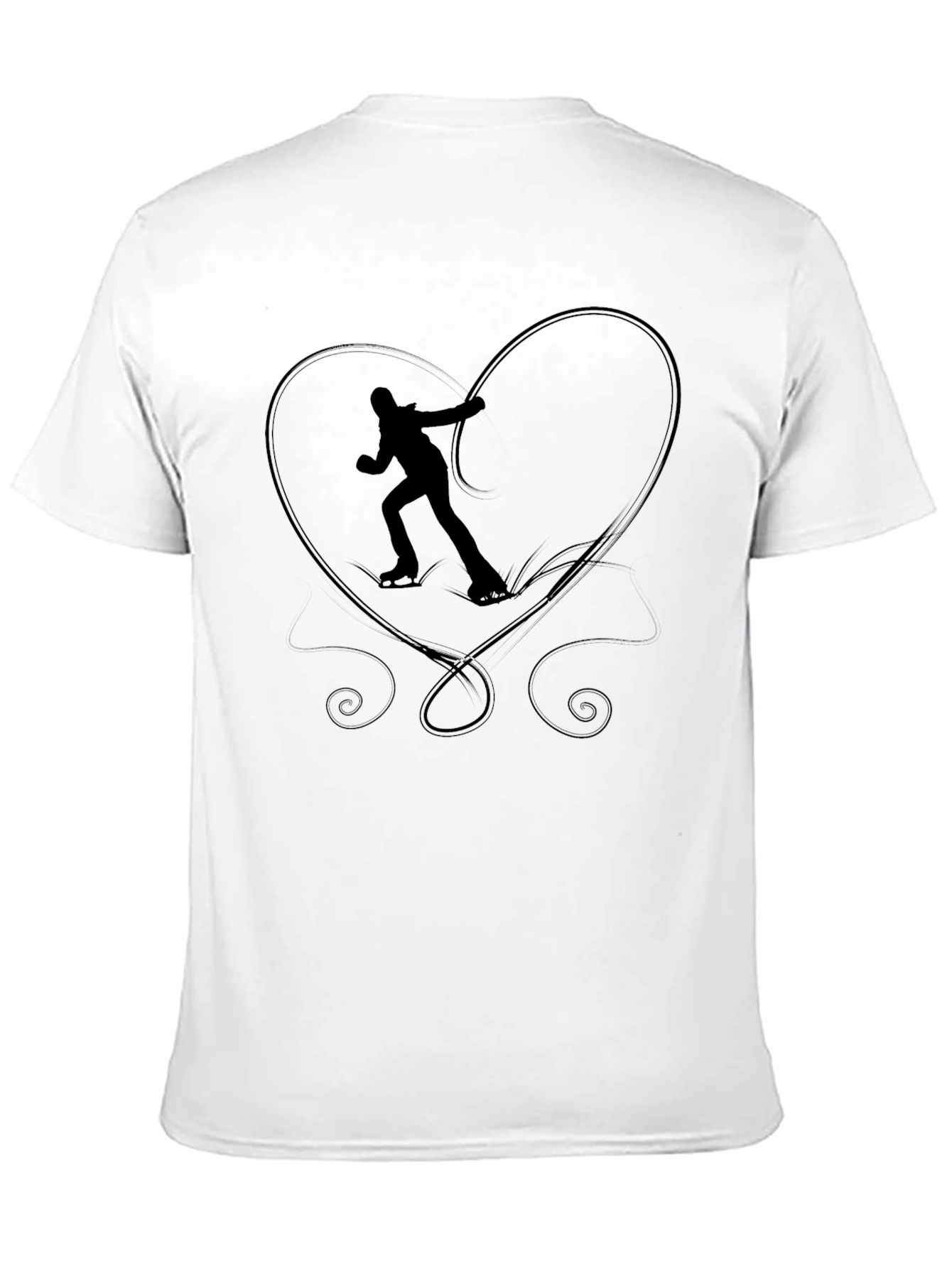 Figure Skating Heart Graphic Tee - Black