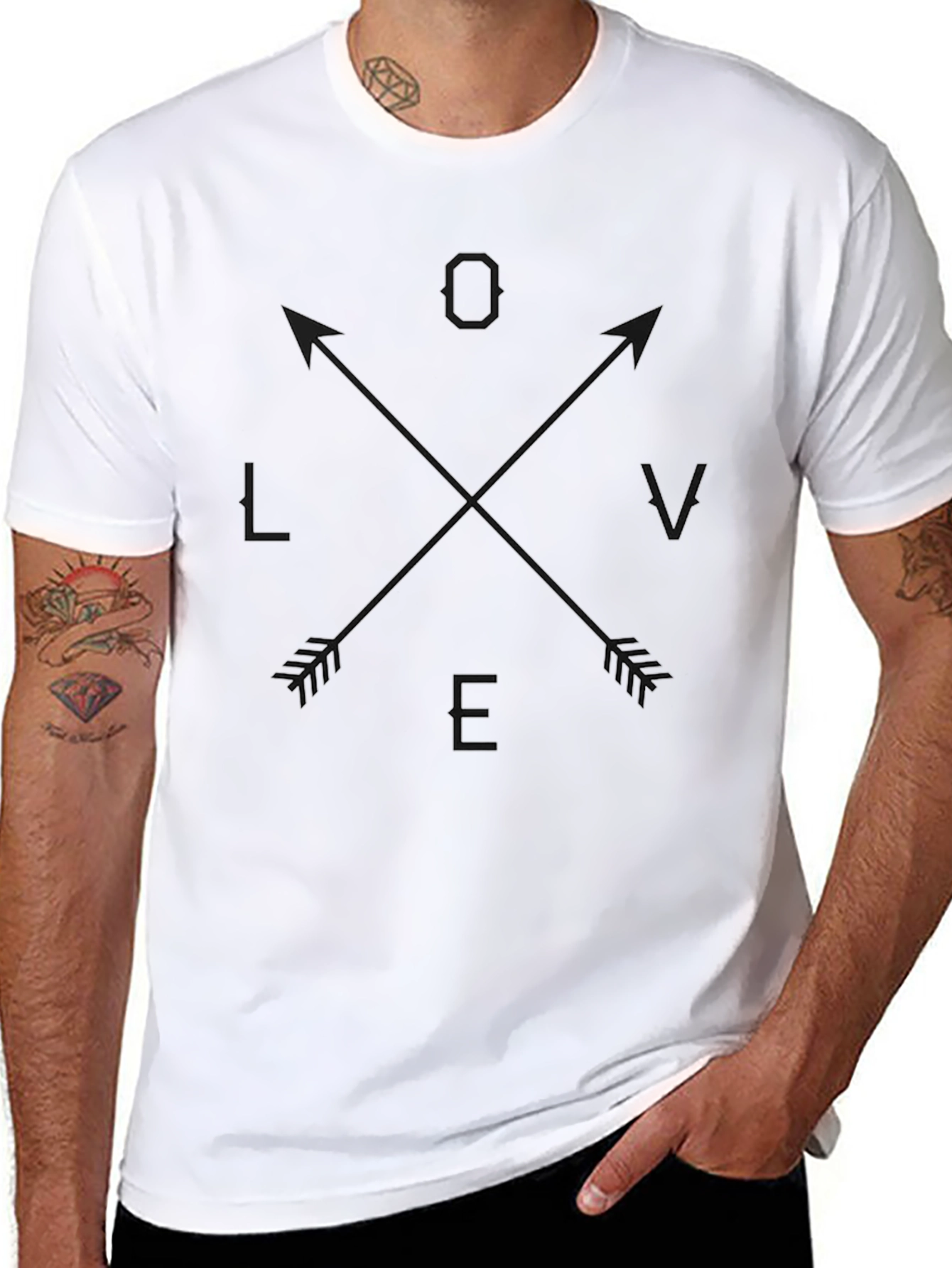 Love Arrows Graphic T-Shirt - Black