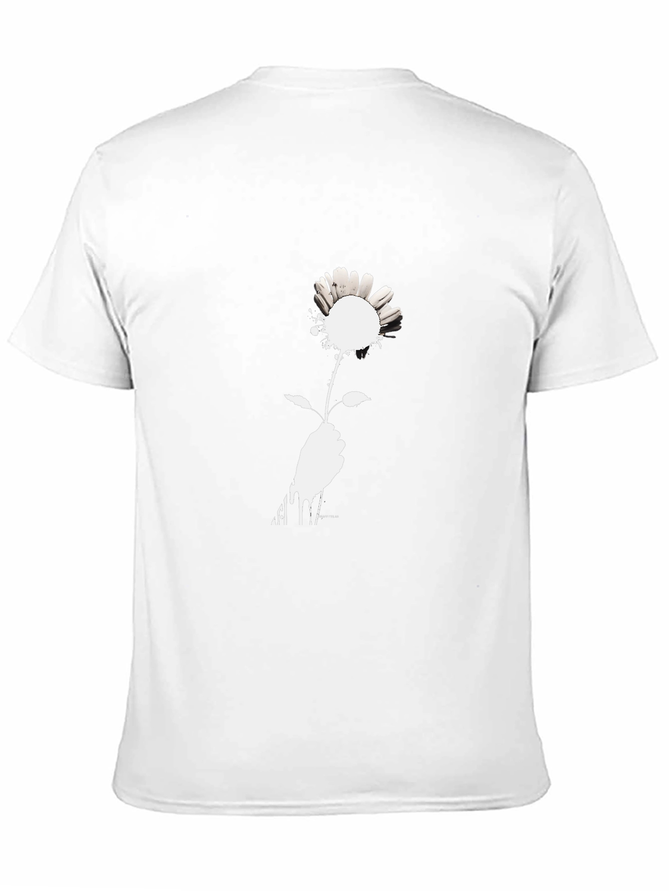 Black T-Shirt with Floral Hand Graphic