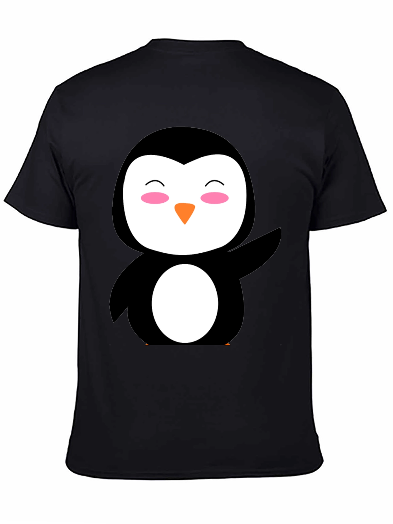 Cute Penguin Graphic Black T-Shirt