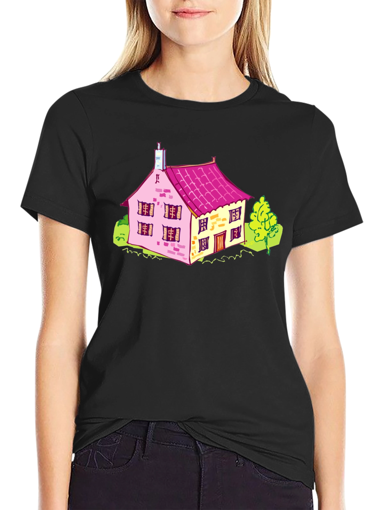 Cartoon House Graphic T-Shirt