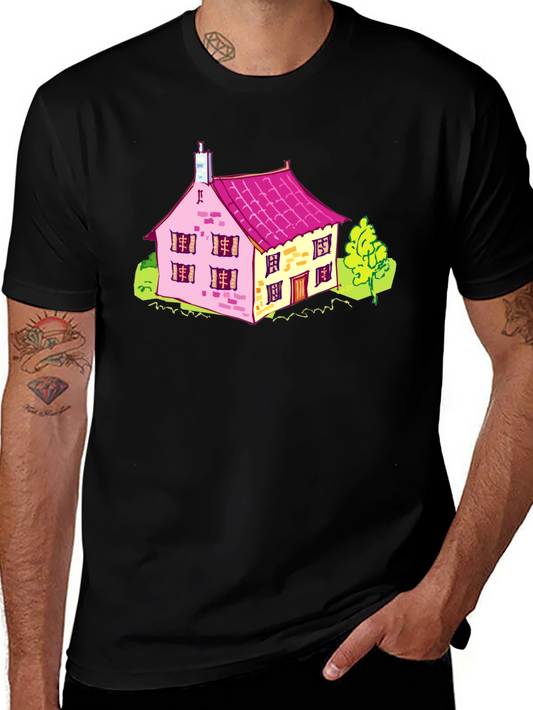 Cartoon House Graphic T-Shirt