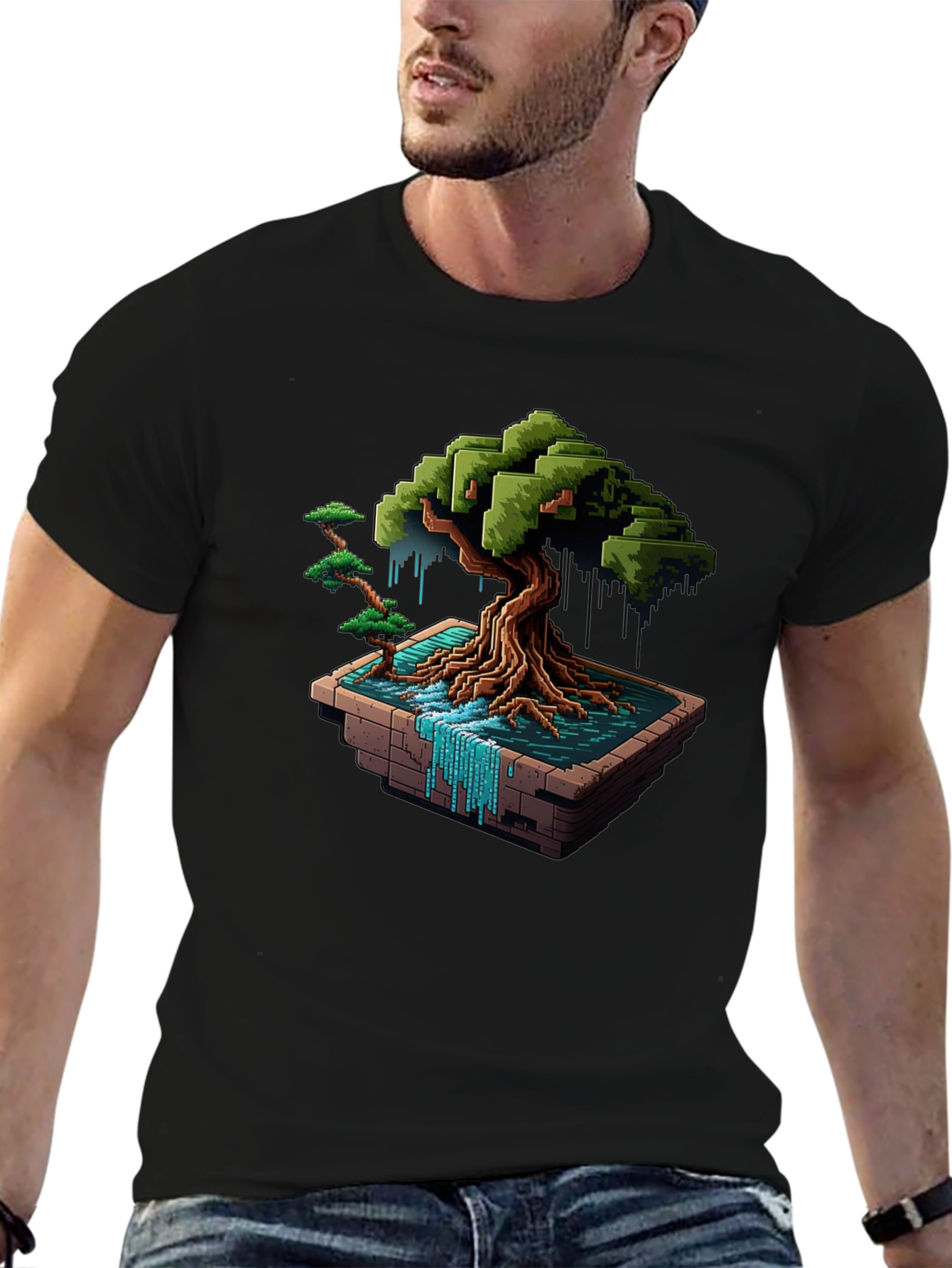 Pixel Art Bonsai T-Shirt - Unique Gamer Style