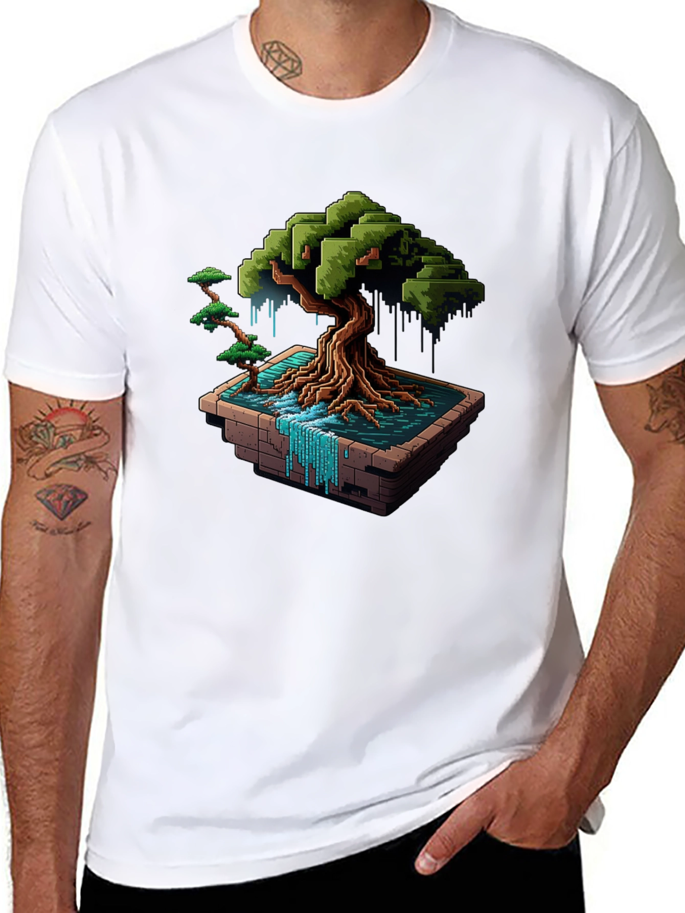 Pixel Art Bonsai T-Shirt - Unique Gamer Style
