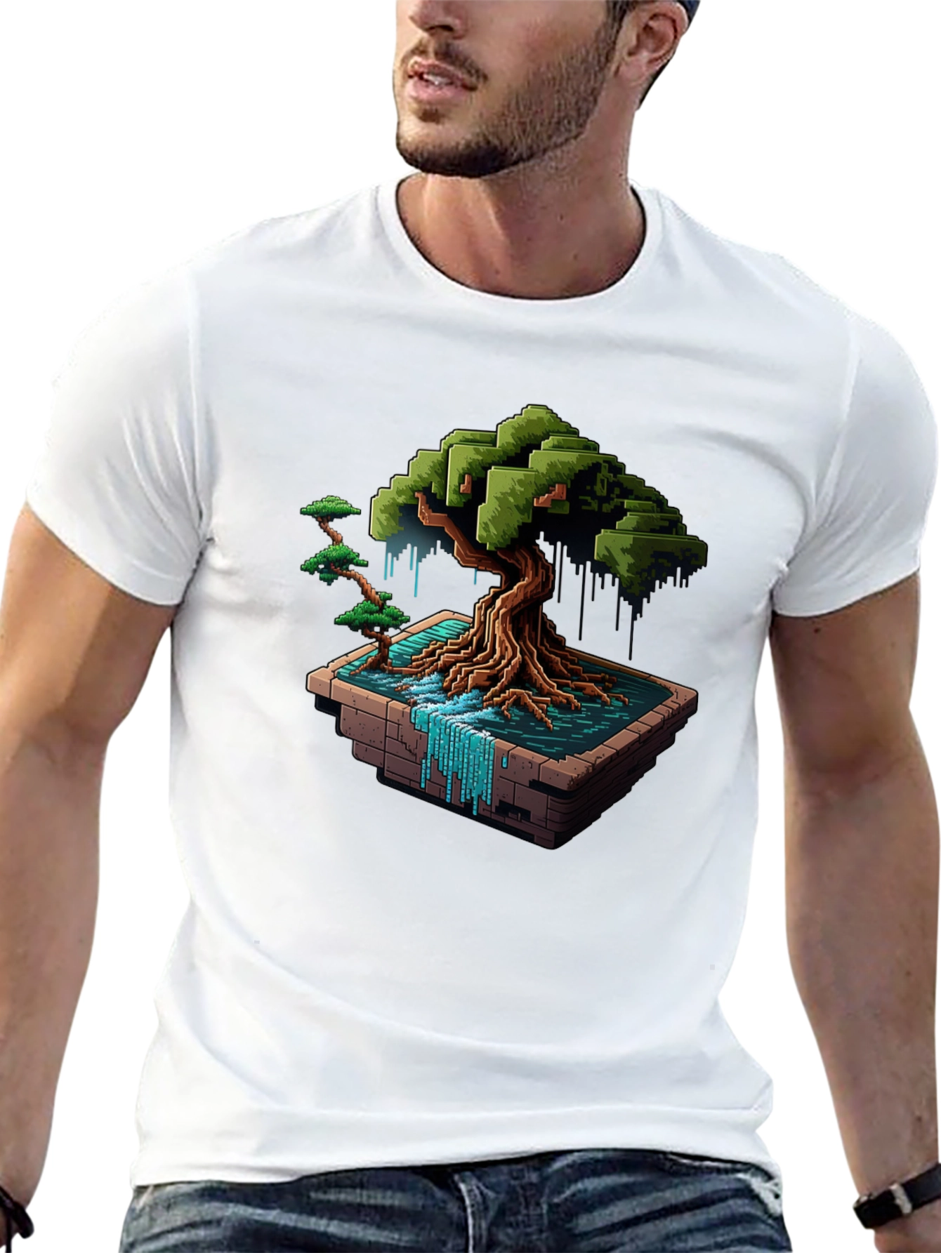 Pixel Art Bonsai T-Shirt - Unique Gamer Style