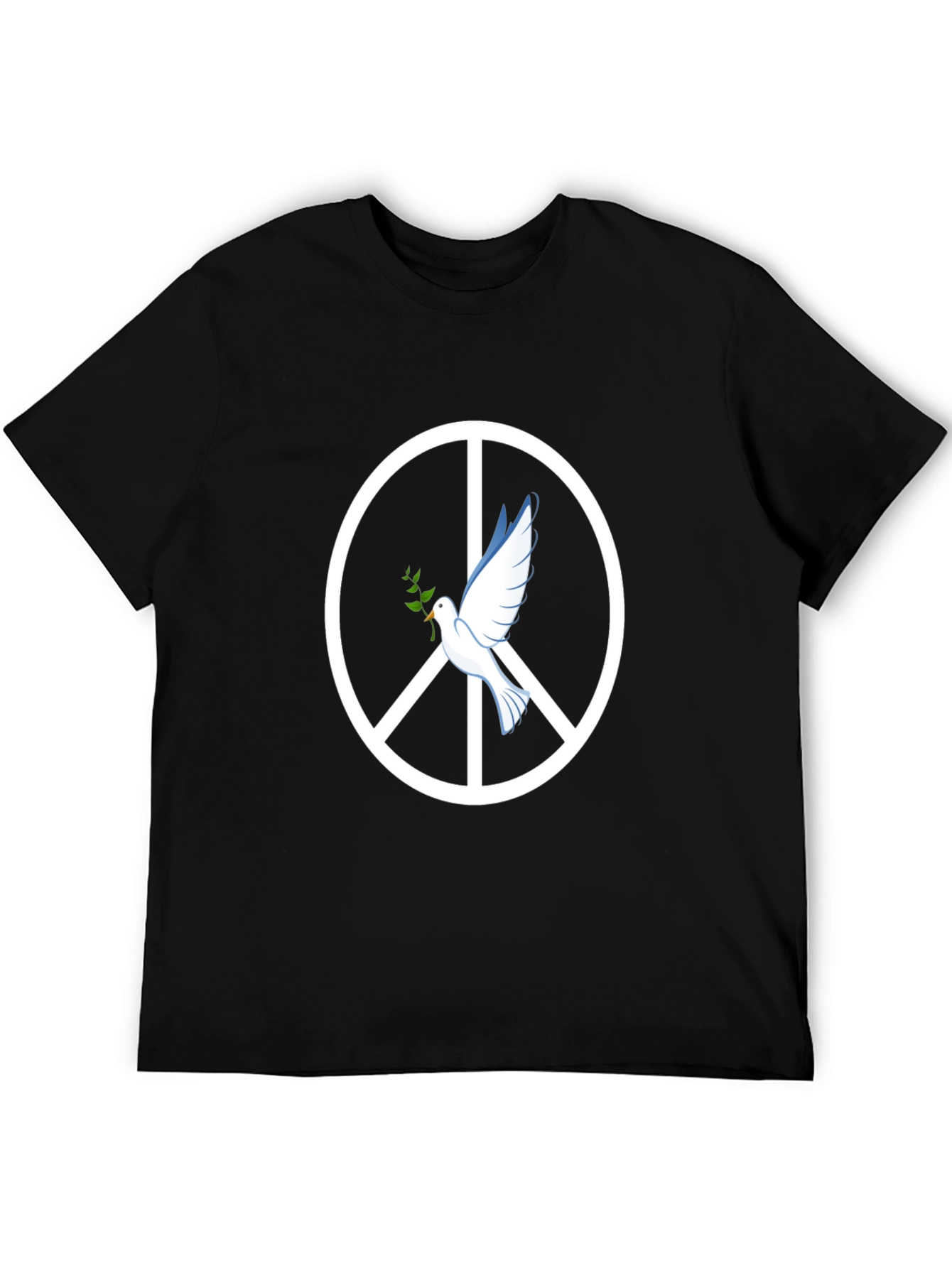 Peace Dove Graphic Tee - Black Cotton T-Shirt