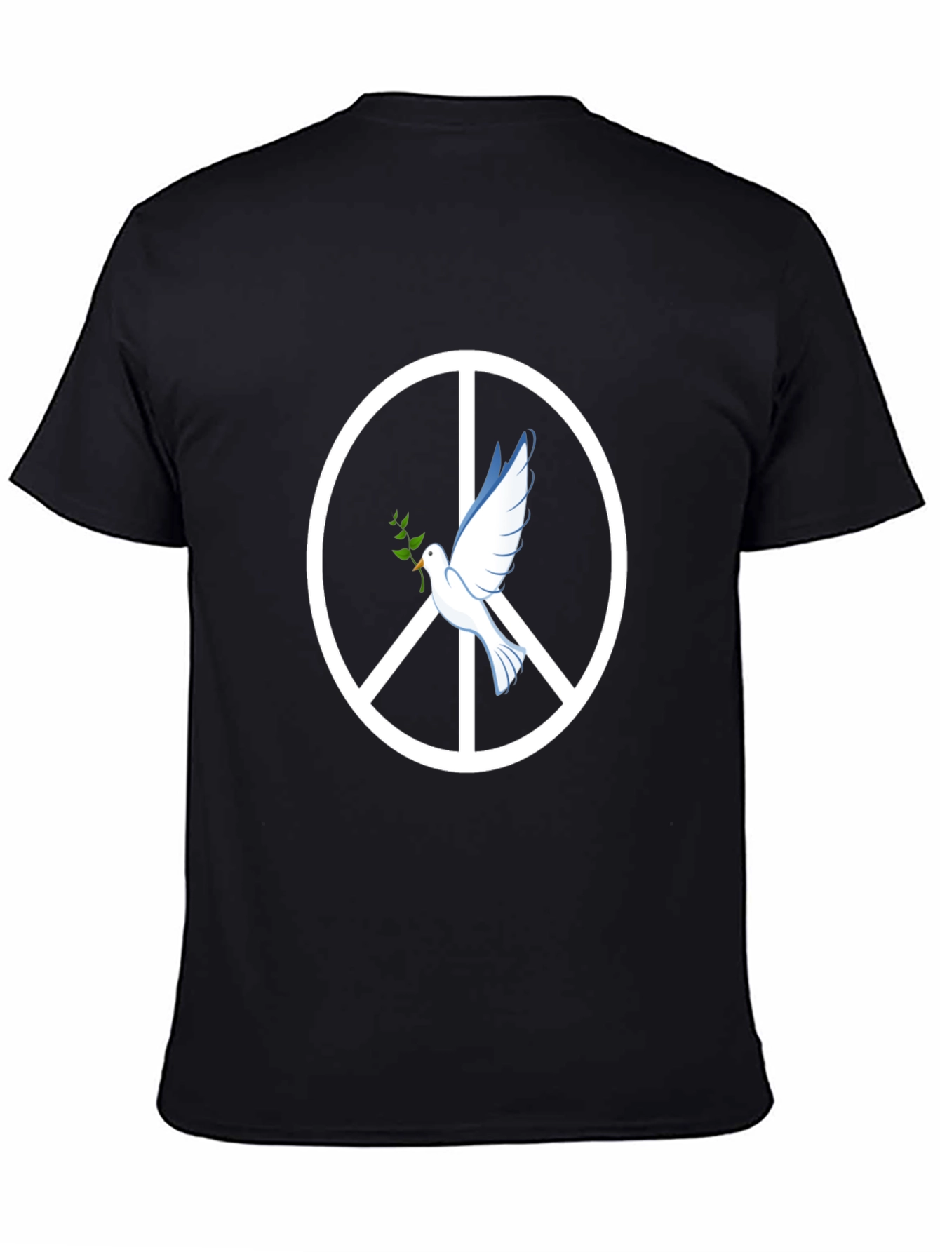 Peace Dove Graphic Tee - Black Cotton T-Shirt