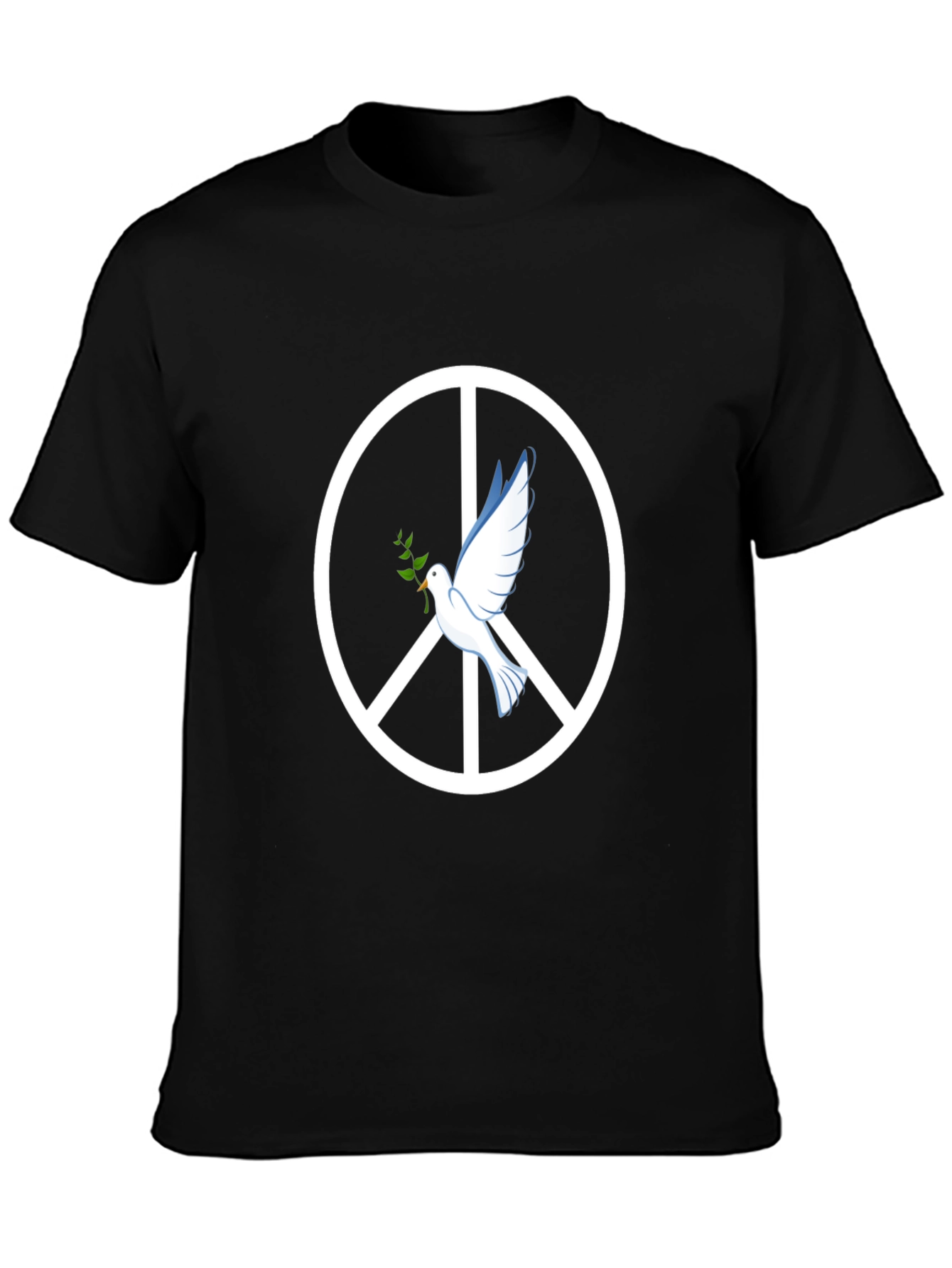 Peace Dove Graphic Tee - Black Cotton T-Shirt