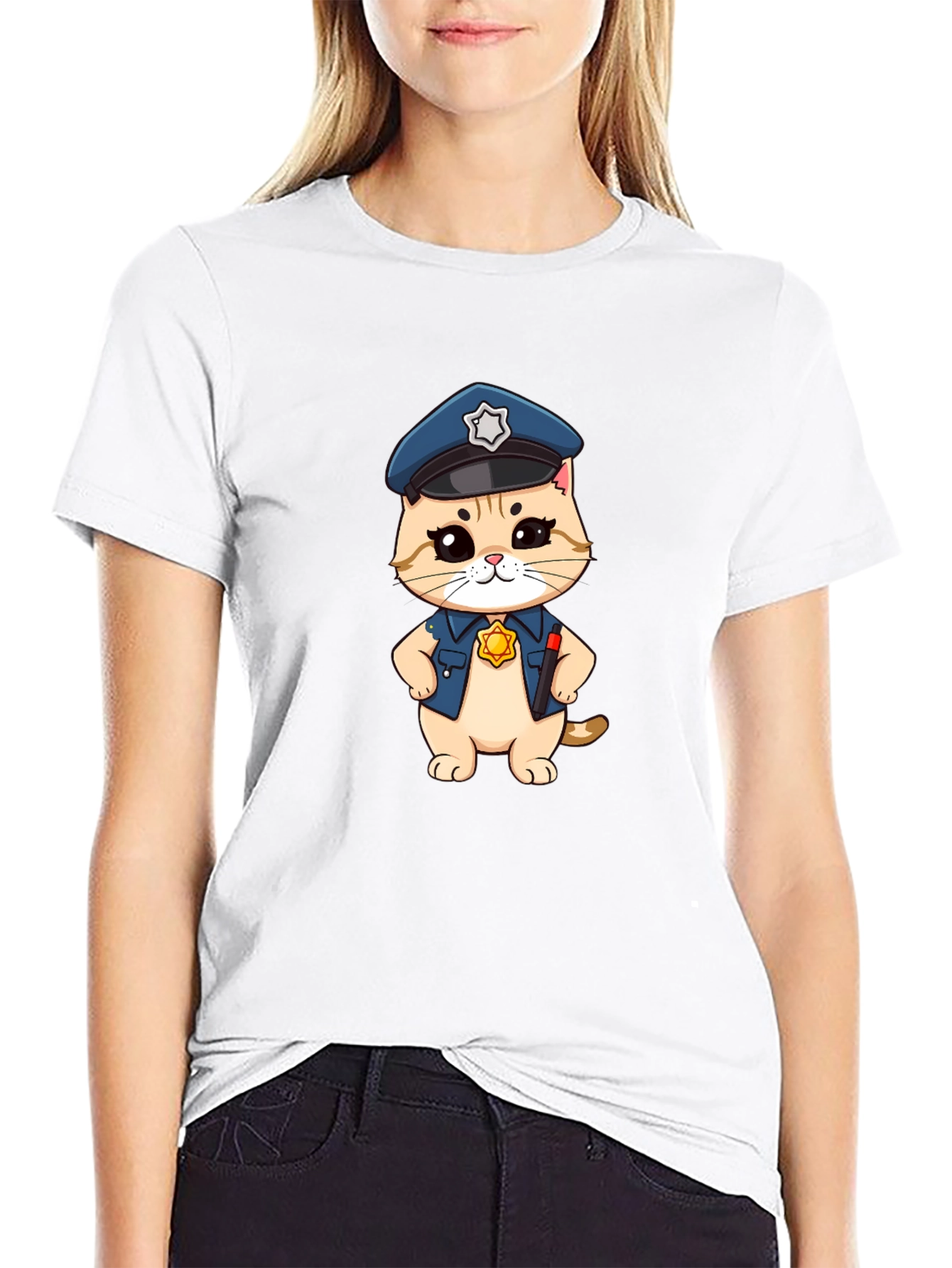 Cat Cop T-Shirt - Funny Police Kitten Tee