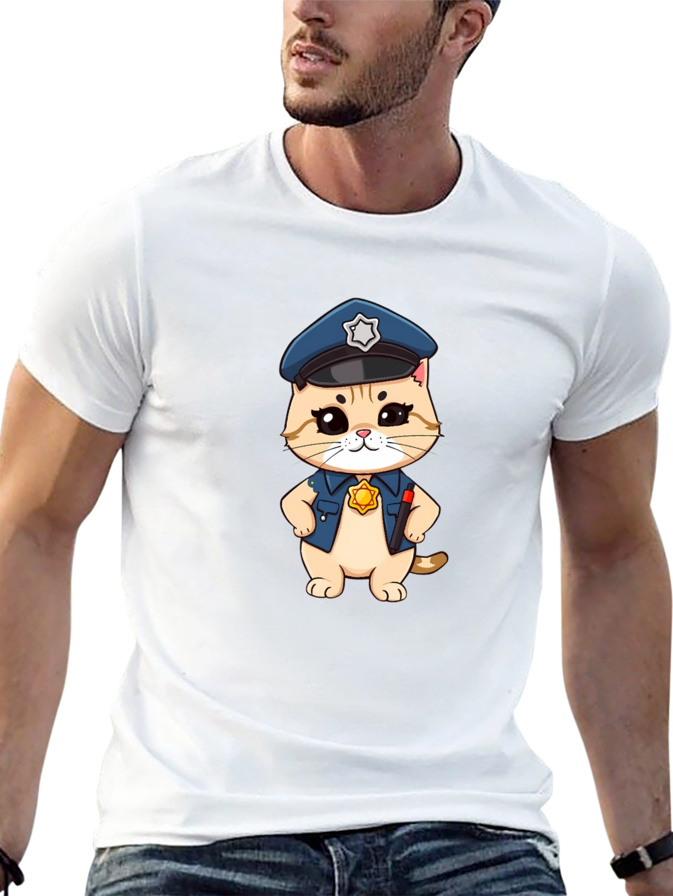 Cat Cop T-Shirt - Funny Police Kitten Tee