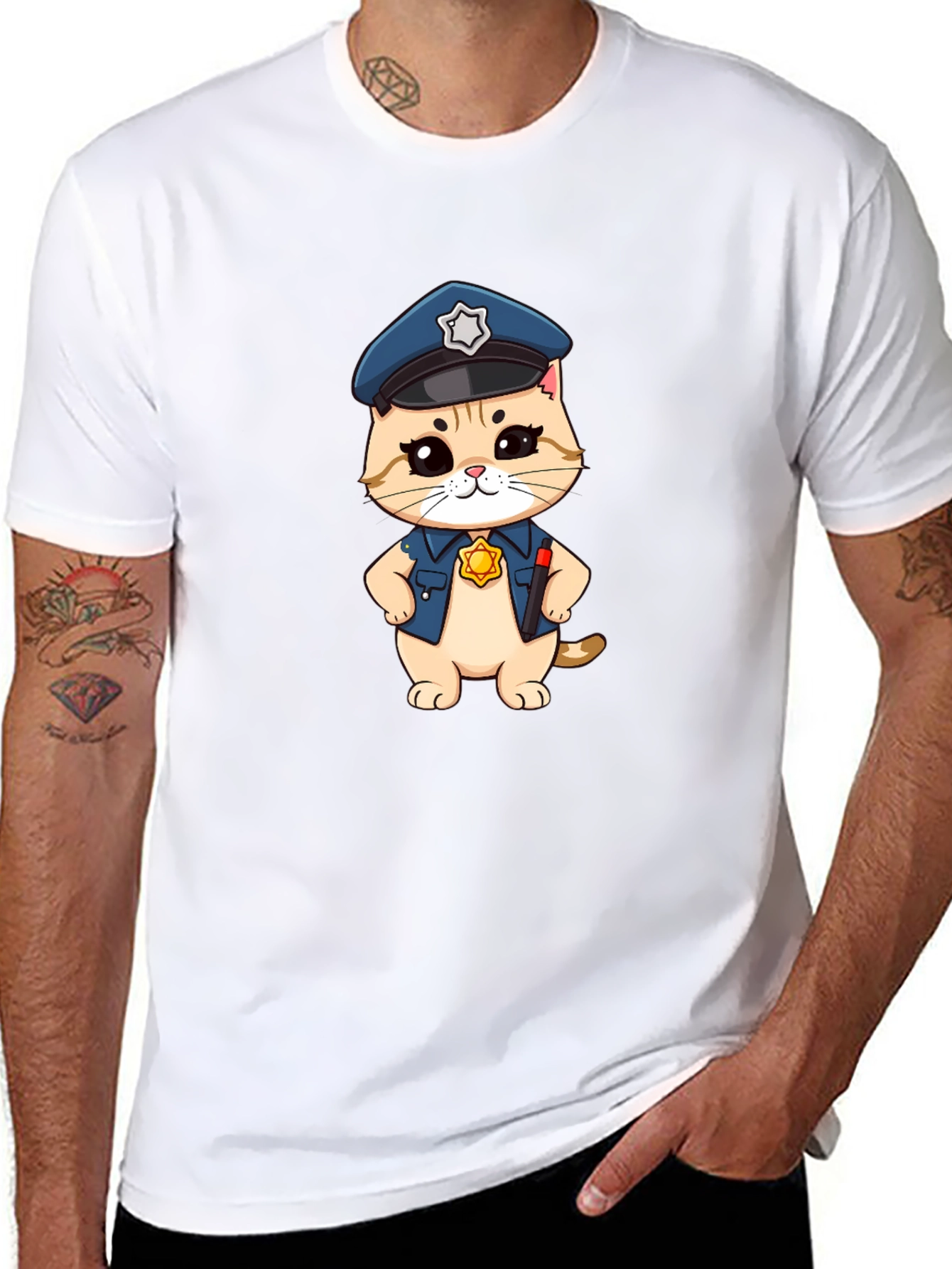 Cat Cop T-Shirt - Funny Police Kitten Tee