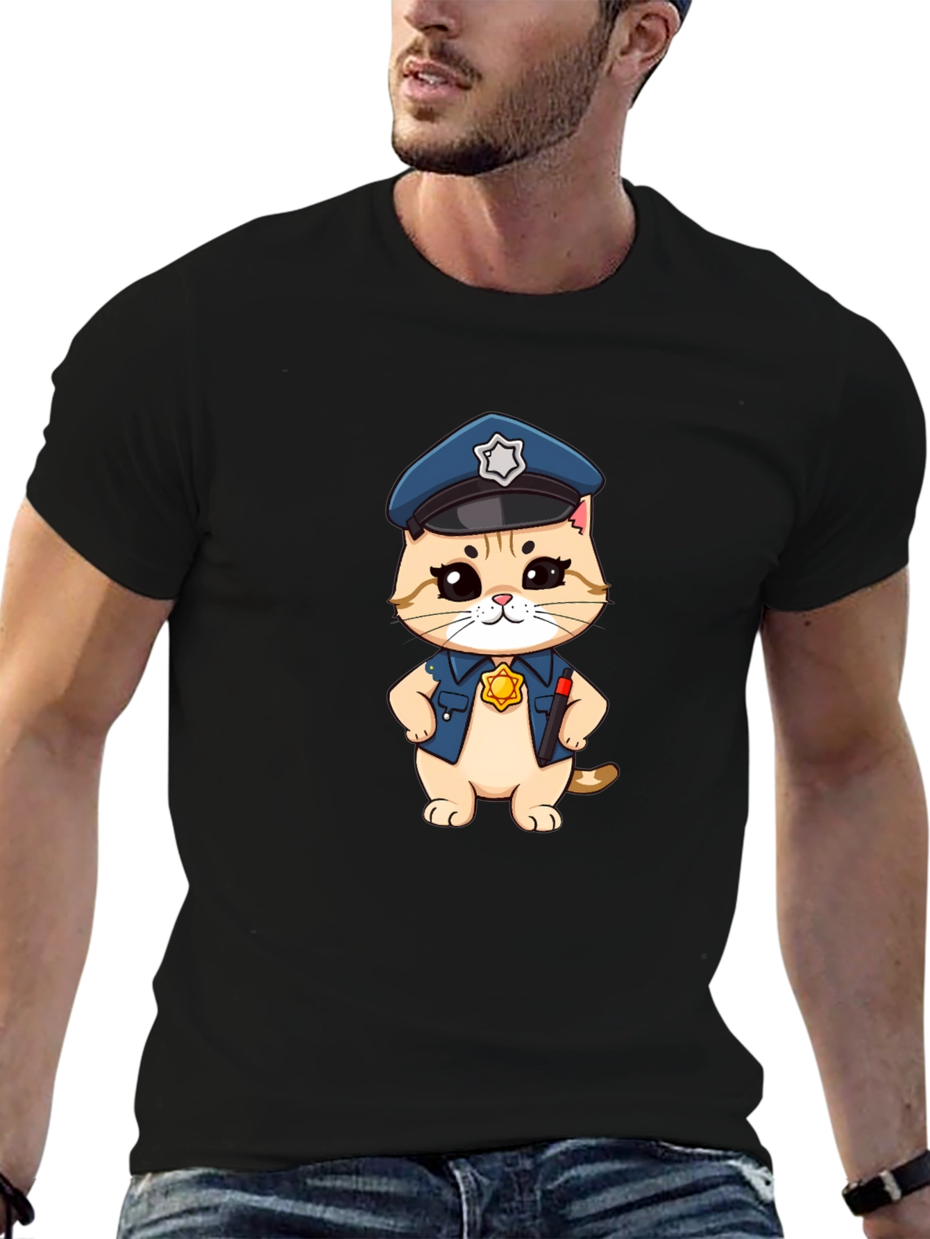Cat Cop T-Shirt - Funny Police Kitten Tee