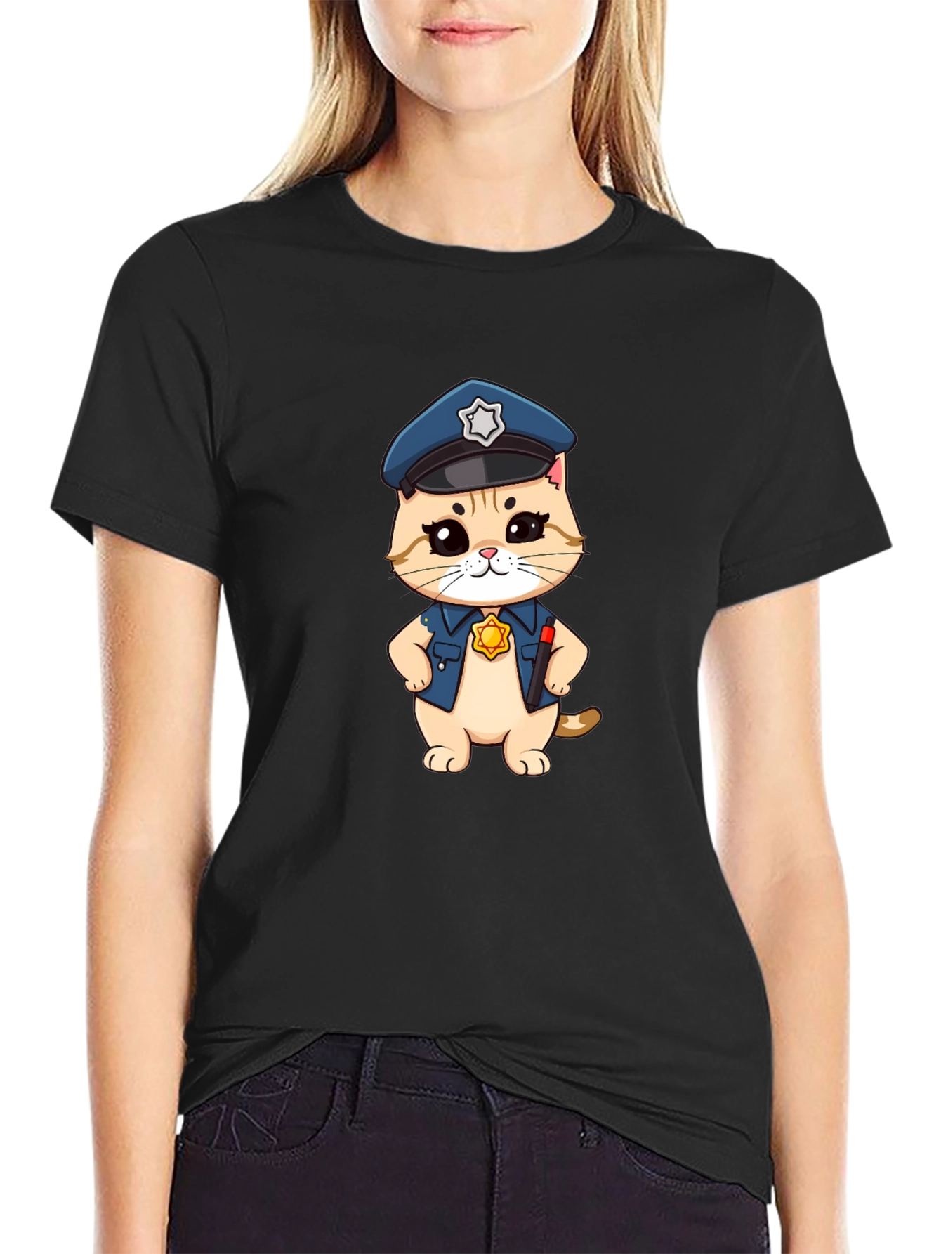 Cat Cop T-Shirt - Funny Police Kitten Tee