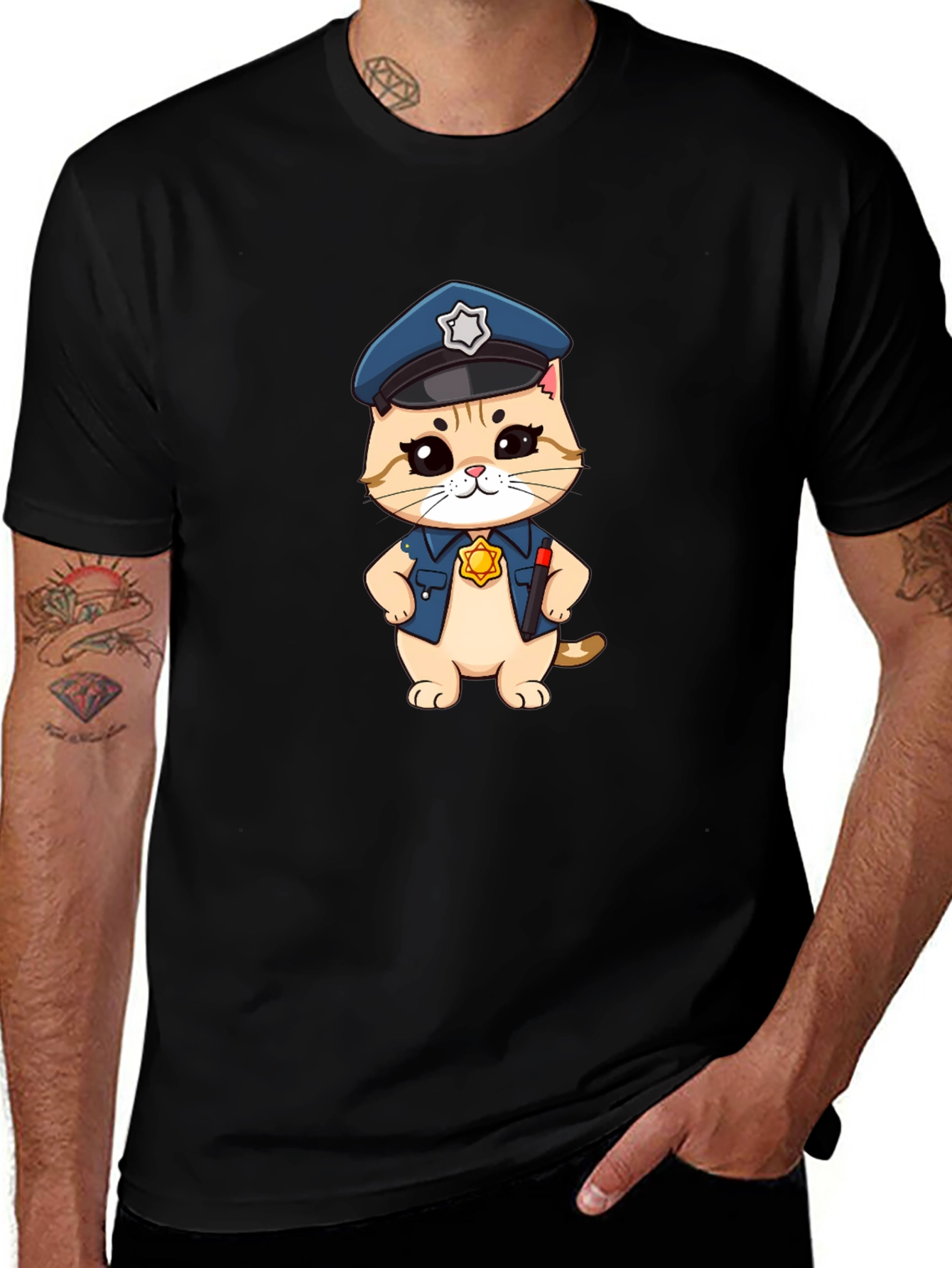 Cat Cop T-Shirt - Funny Police Kitten Tee