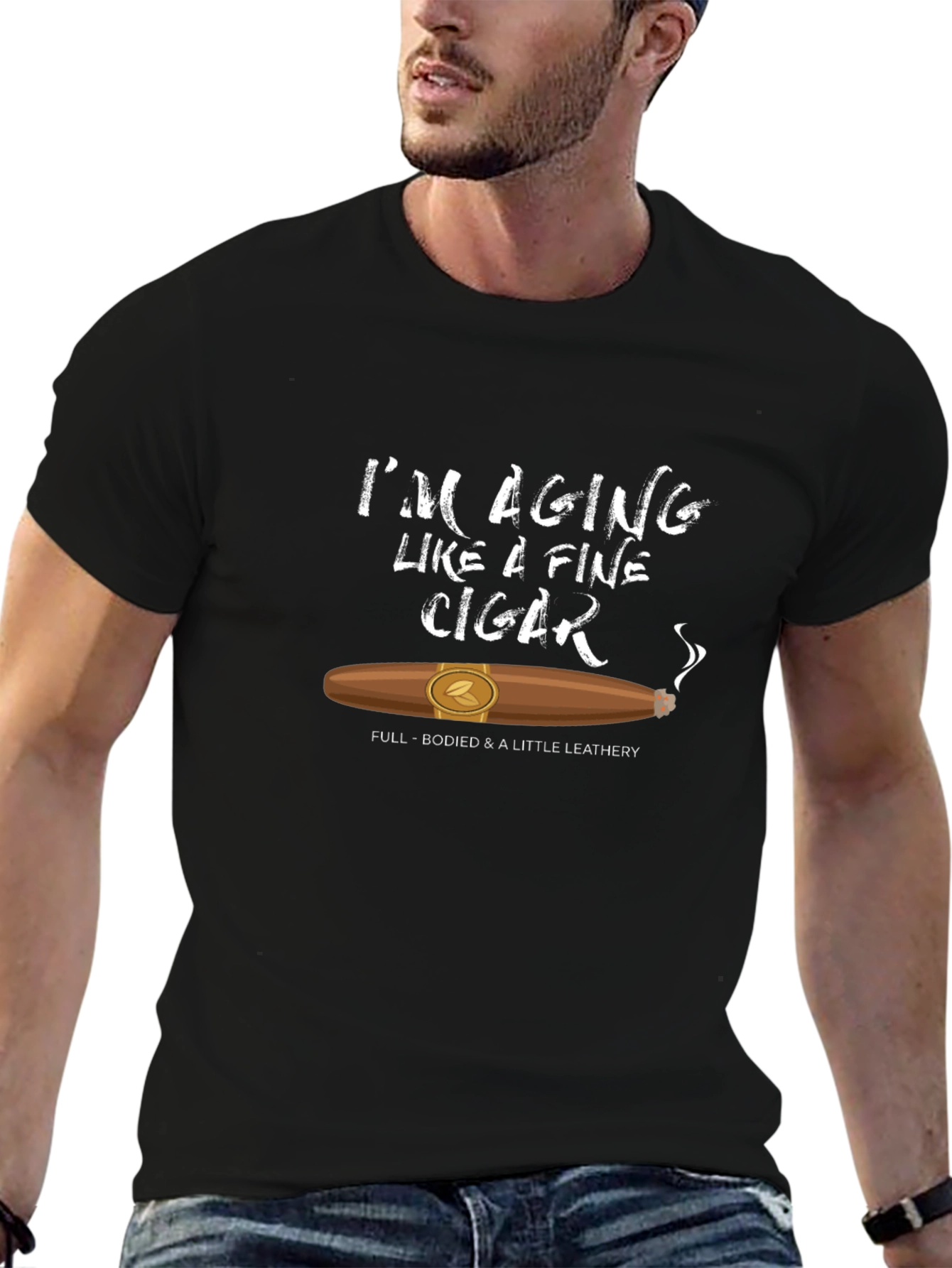 Aging Like Fine Cigar Black Graphic Tee