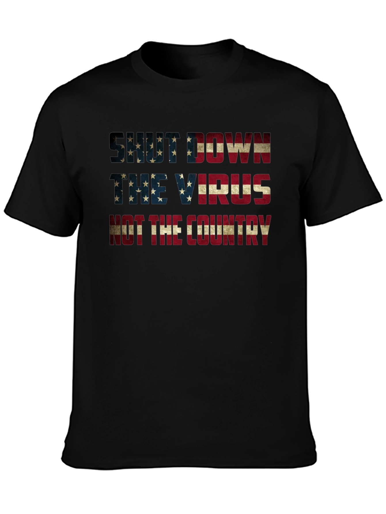 Shut Down Virus Not Country Patriotic T-Shirt