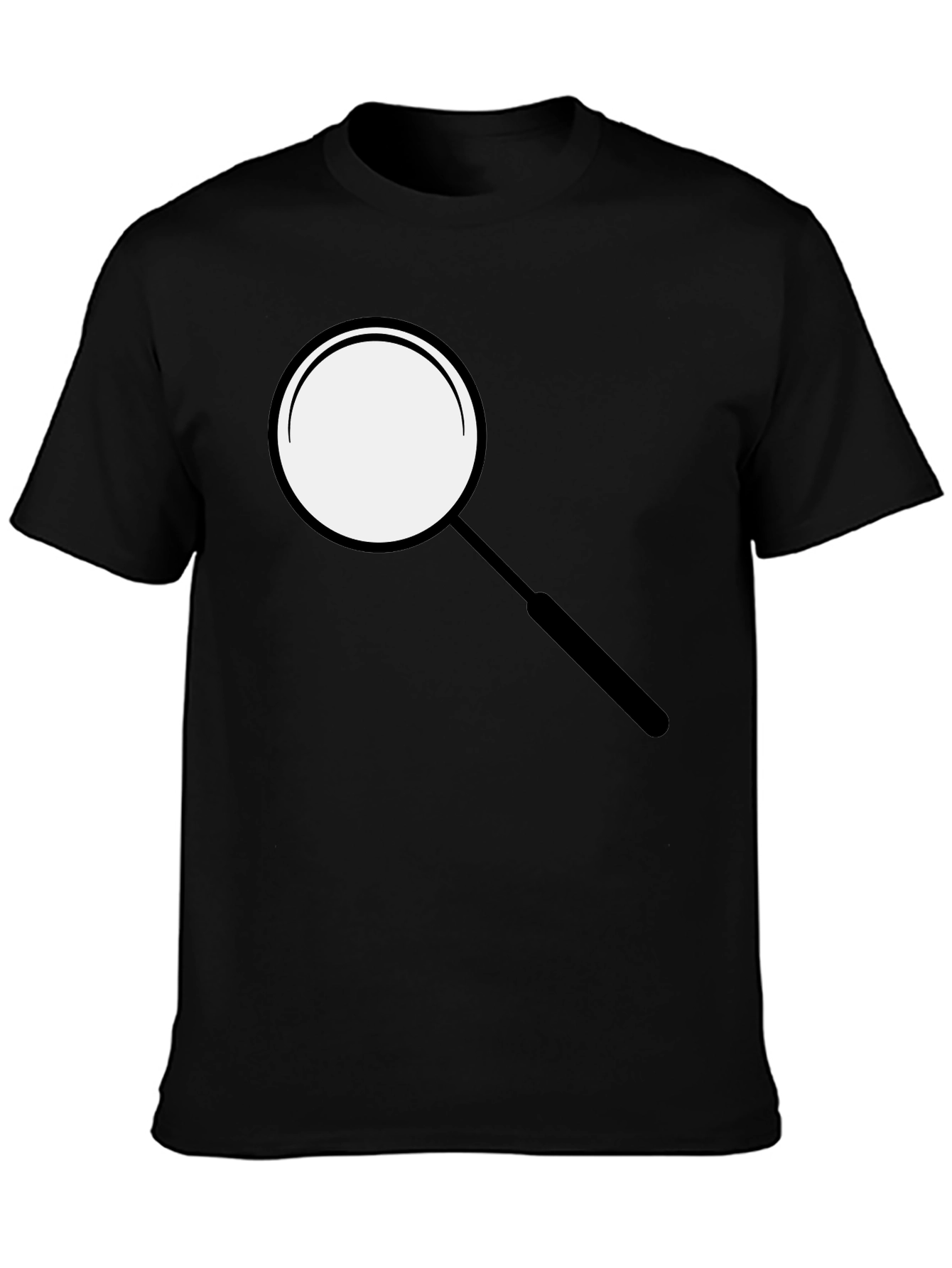 Magnifying Glass Graphic Tee - Sleek Black T-Shirt