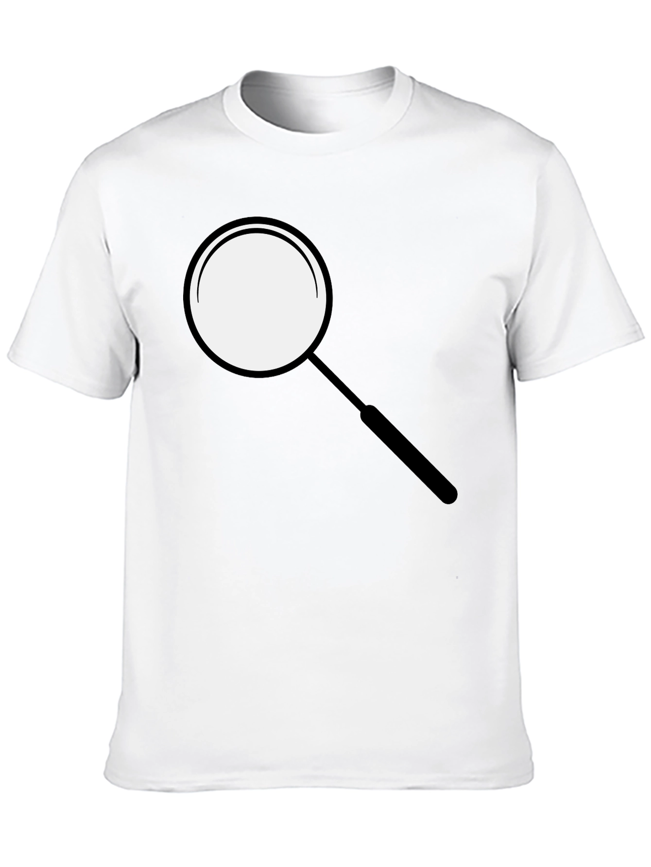 Magnifying Glass Graphic Tee - Sleek Black T-Shirt