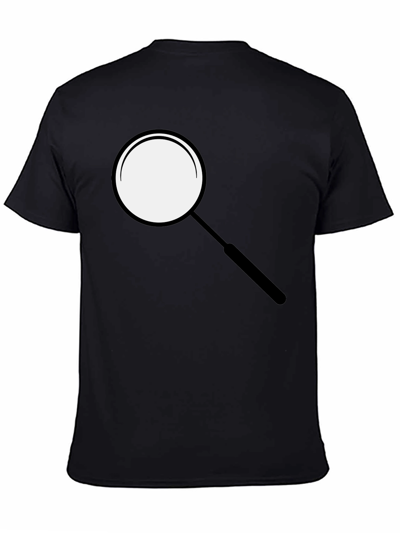 Magnifying Glass Graphic Tee - Sleek Black T-Shirt