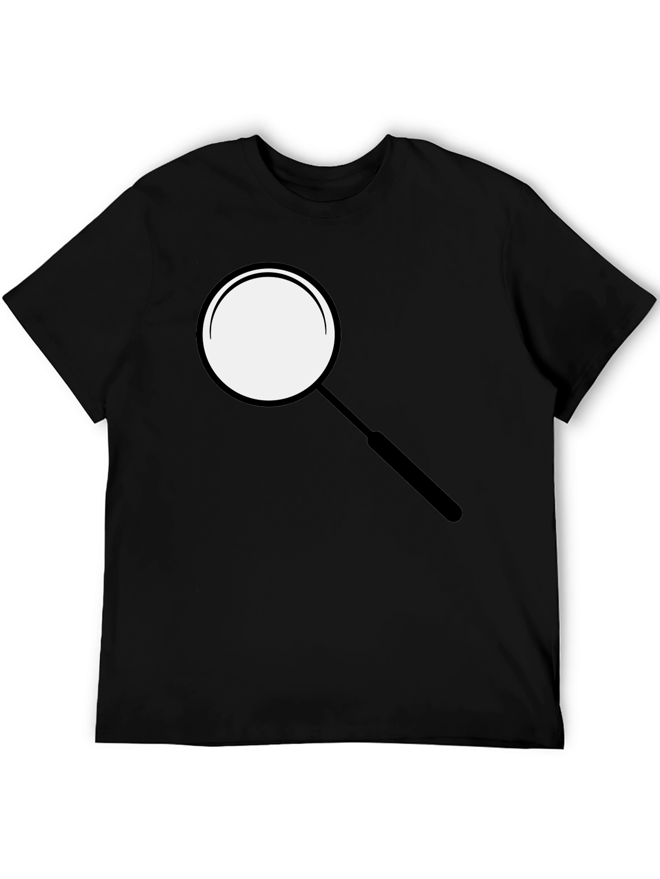 Magnifying Glass Graphic Tee - Sleek Black T-Shirt