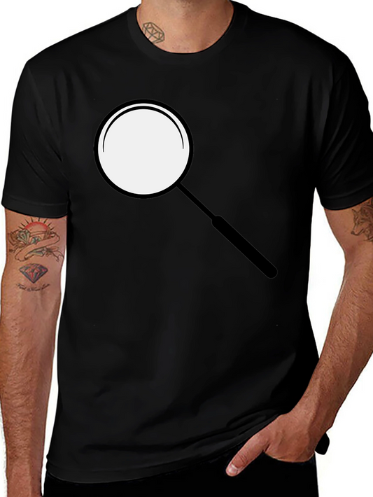 Magnifying Glass Graphic Tee - Sleek Black T-Shirt