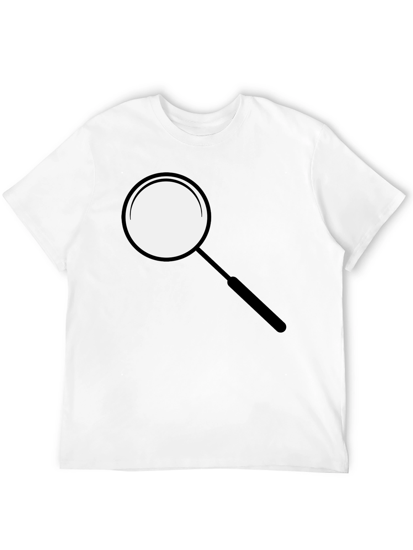 Magnifying Glass Graphic Tee - Sleek Black T-Shirt