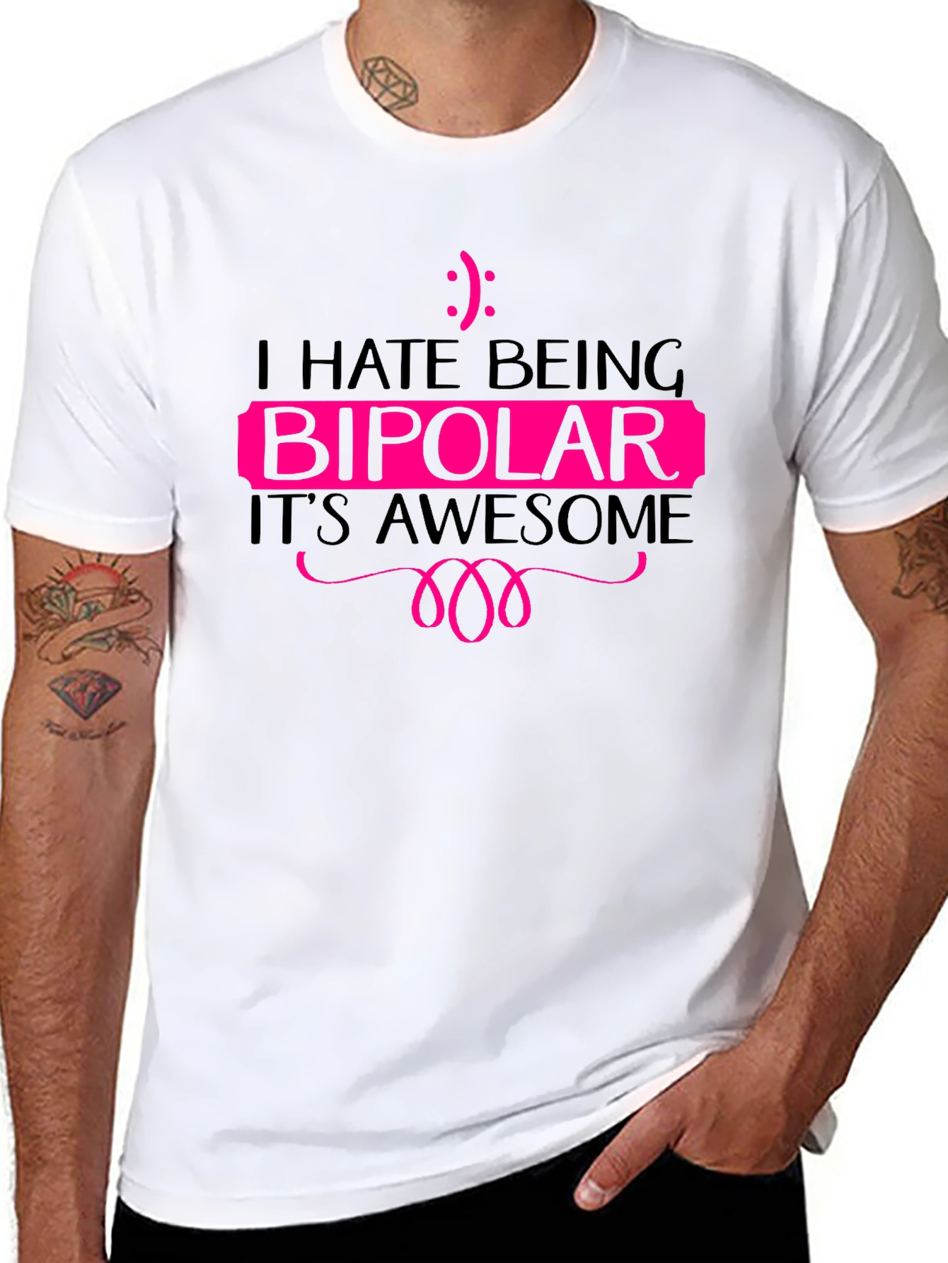 I Hate Being Bipolar Black T-Shirt