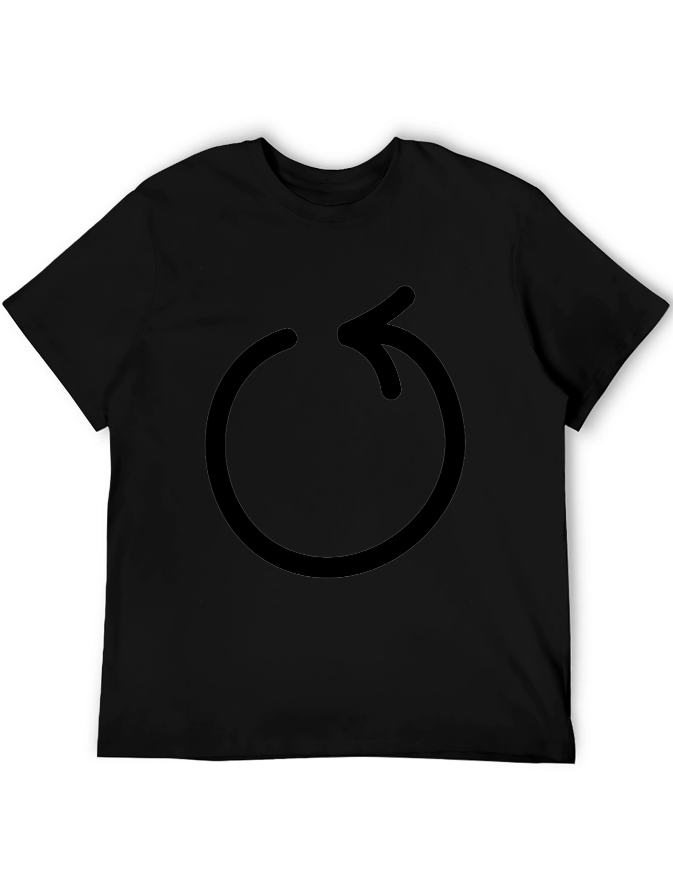 Black T-Shirt with Circular Arrow Graphic