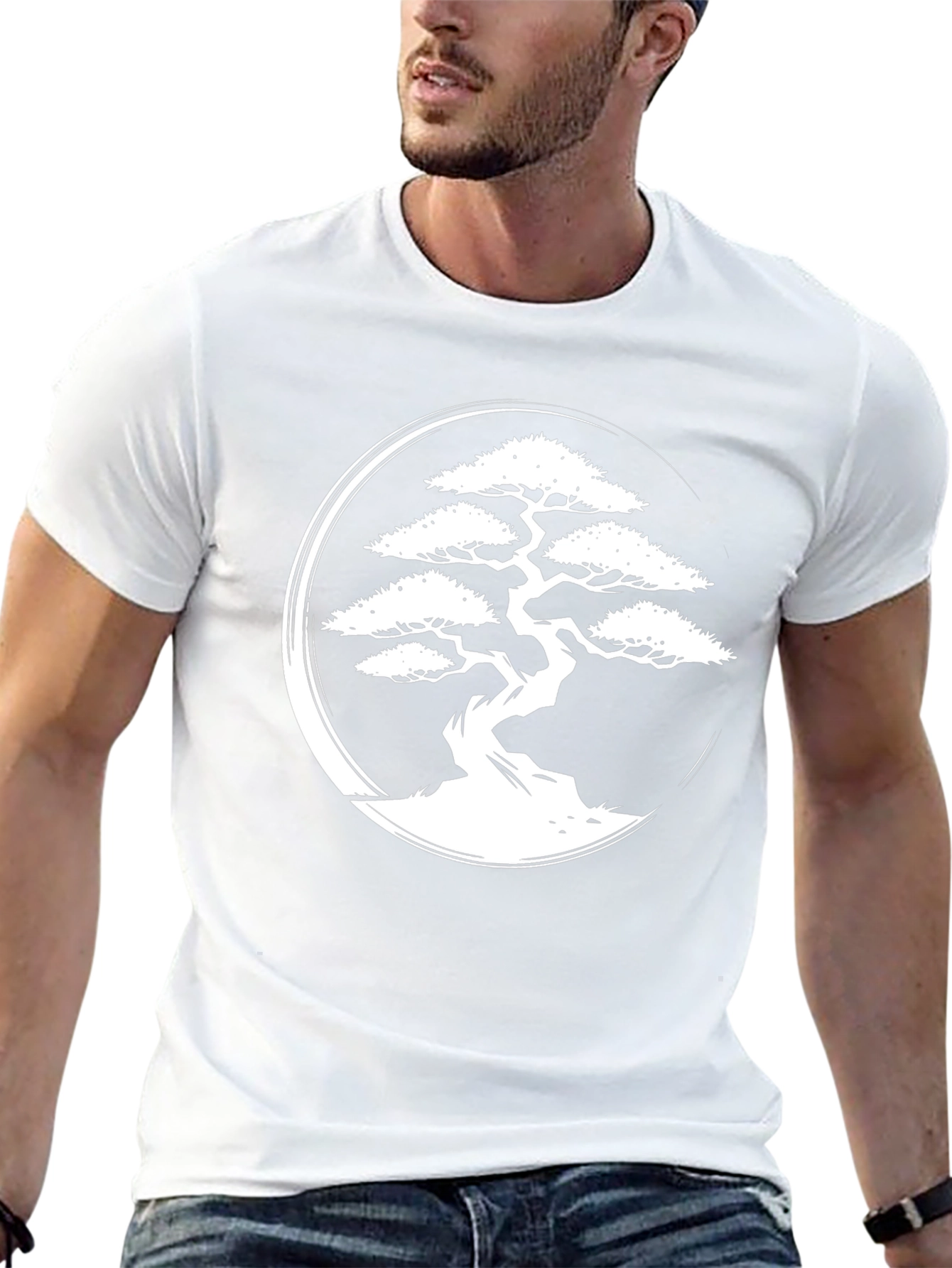 Bonsai Tree Graphic Tee - Zen Style Black T-Shirt