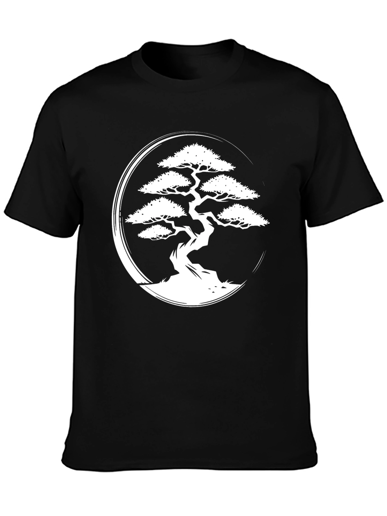 Bonsai Tree Graphic Tee - Zen Style Black T-Shirt