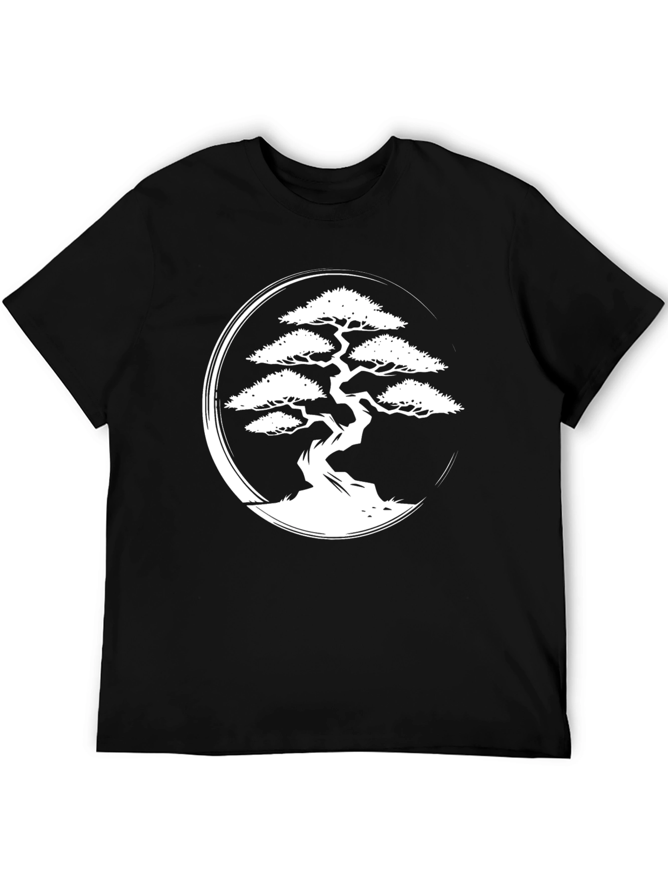 Bonsai Tree Graphic Tee - Zen Style Black T-Shirt