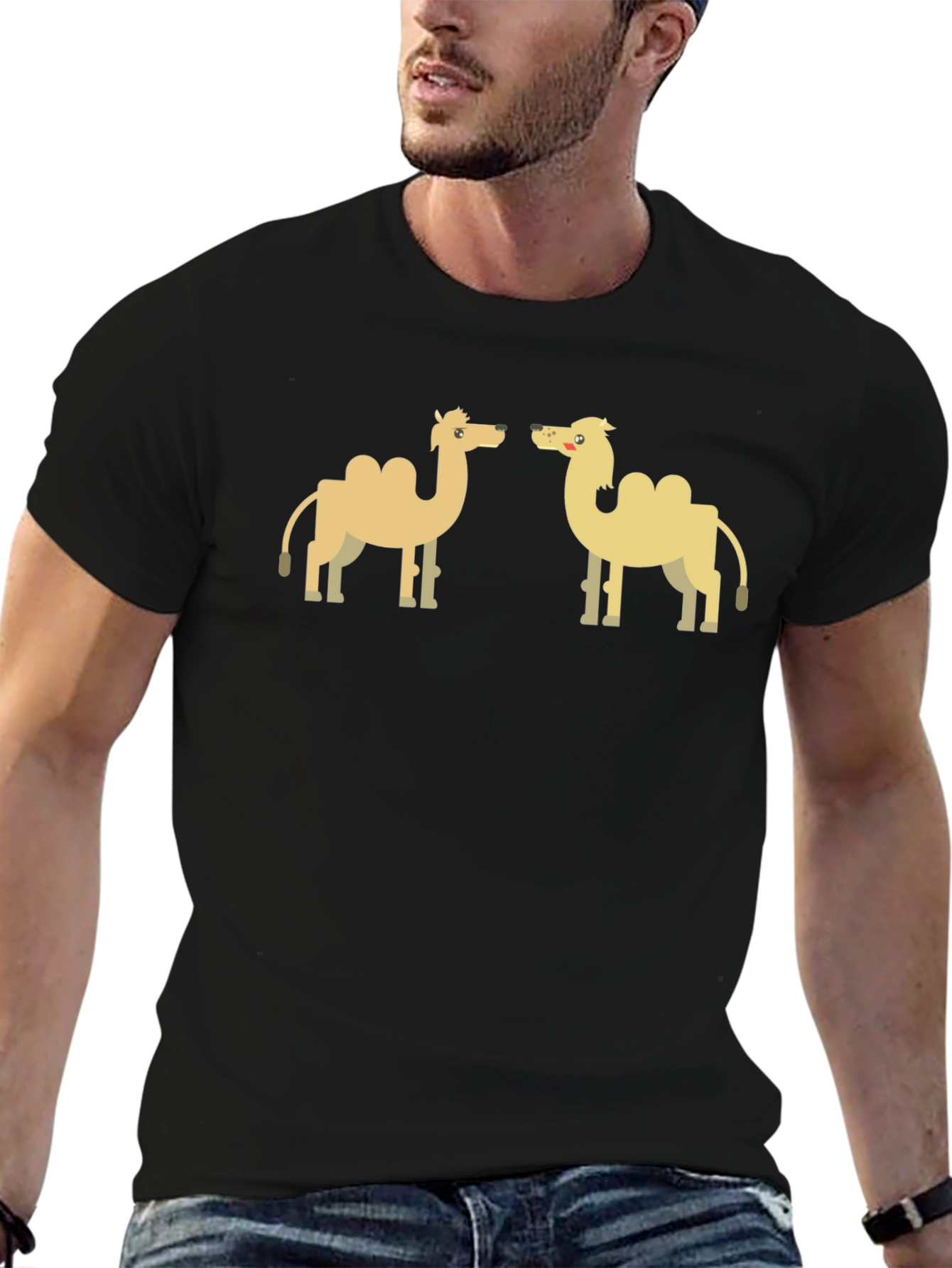 Camel Cartoon Graphic T-Shirt