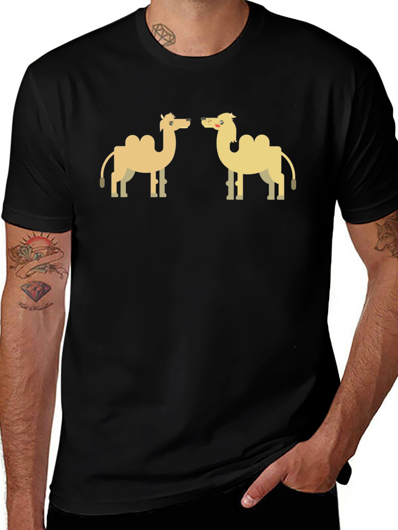Camel Cartoon Graphic T-Shirt
