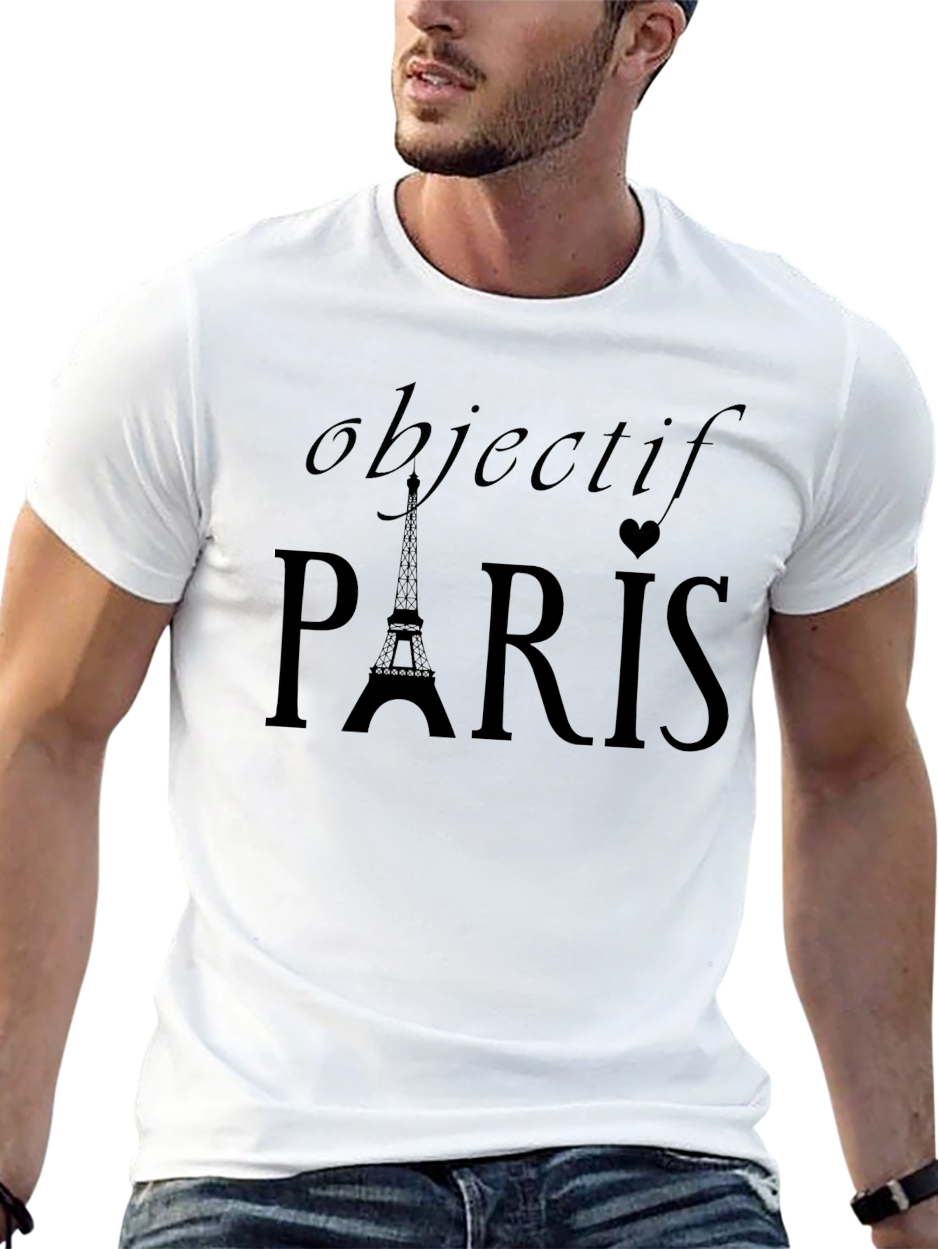 Objectif Paris Black Graphic T-Shirt