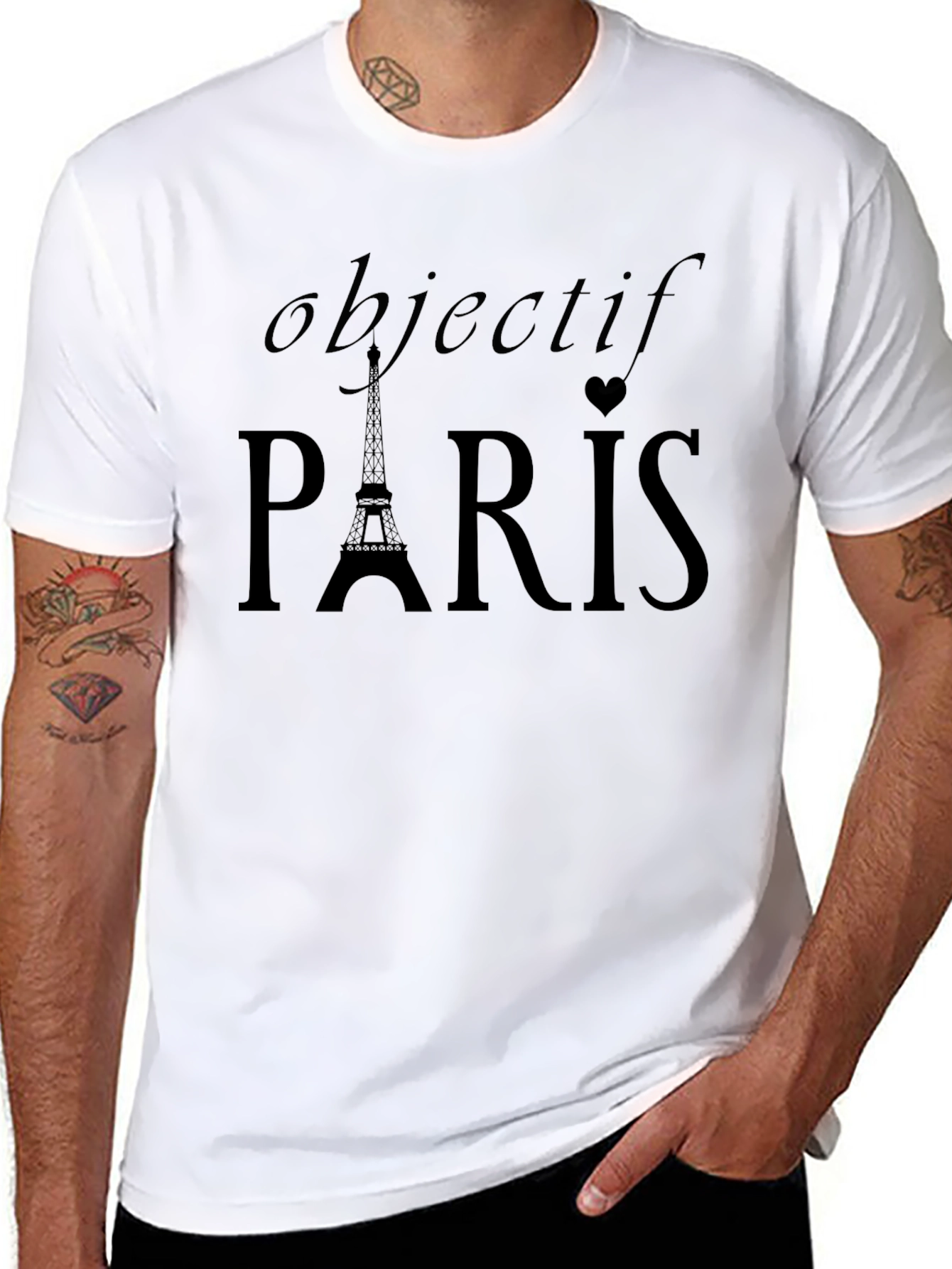 Objectif Paris Black Graphic T-Shirt