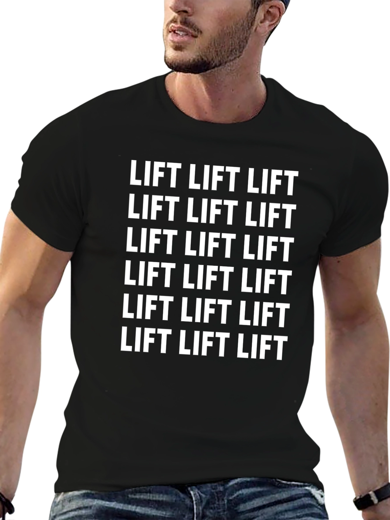 Lift Pattern T-Shirt - Black Graphic Tee