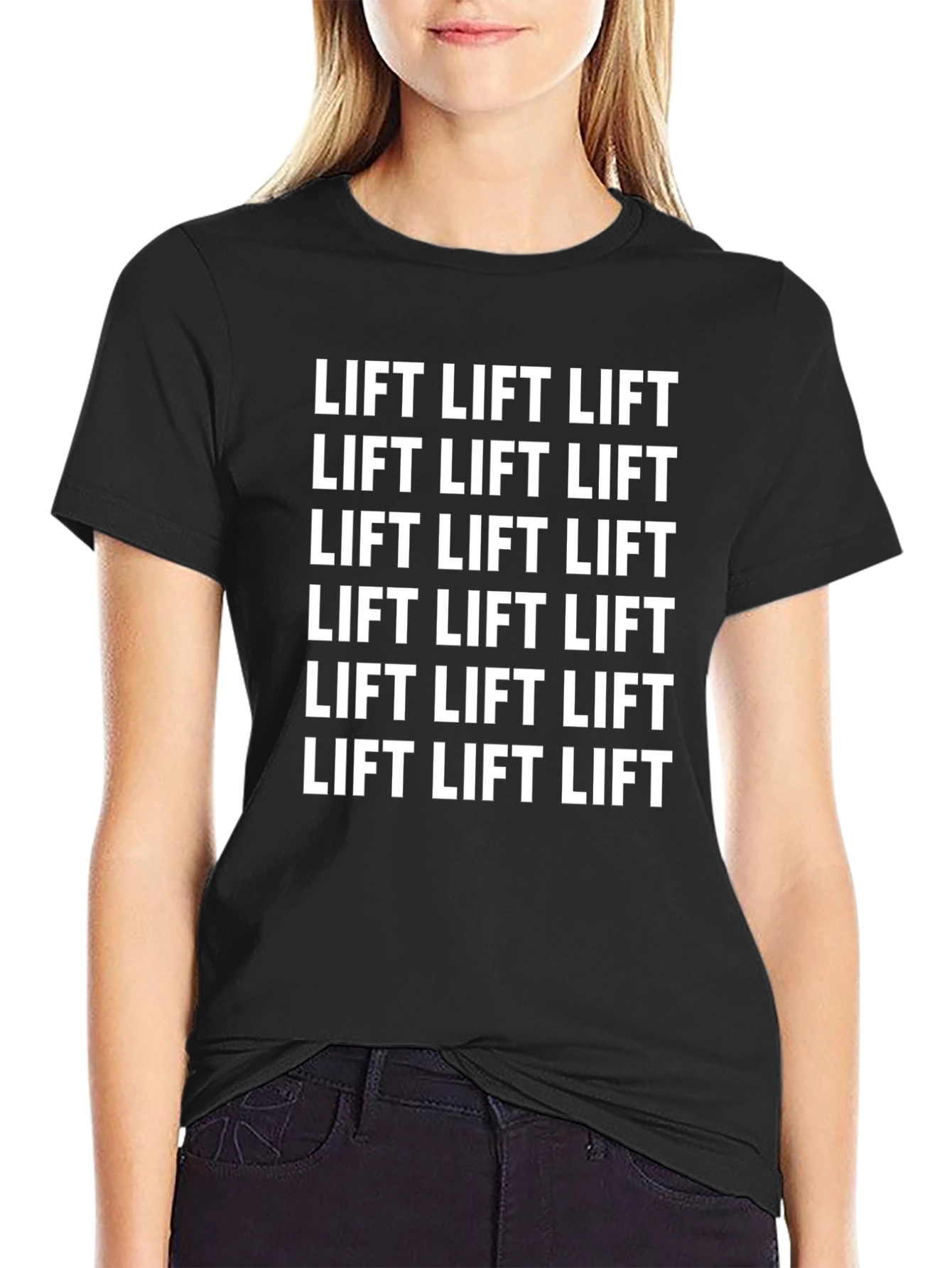 Lift Pattern T-Shirt - Black Graphic Tee