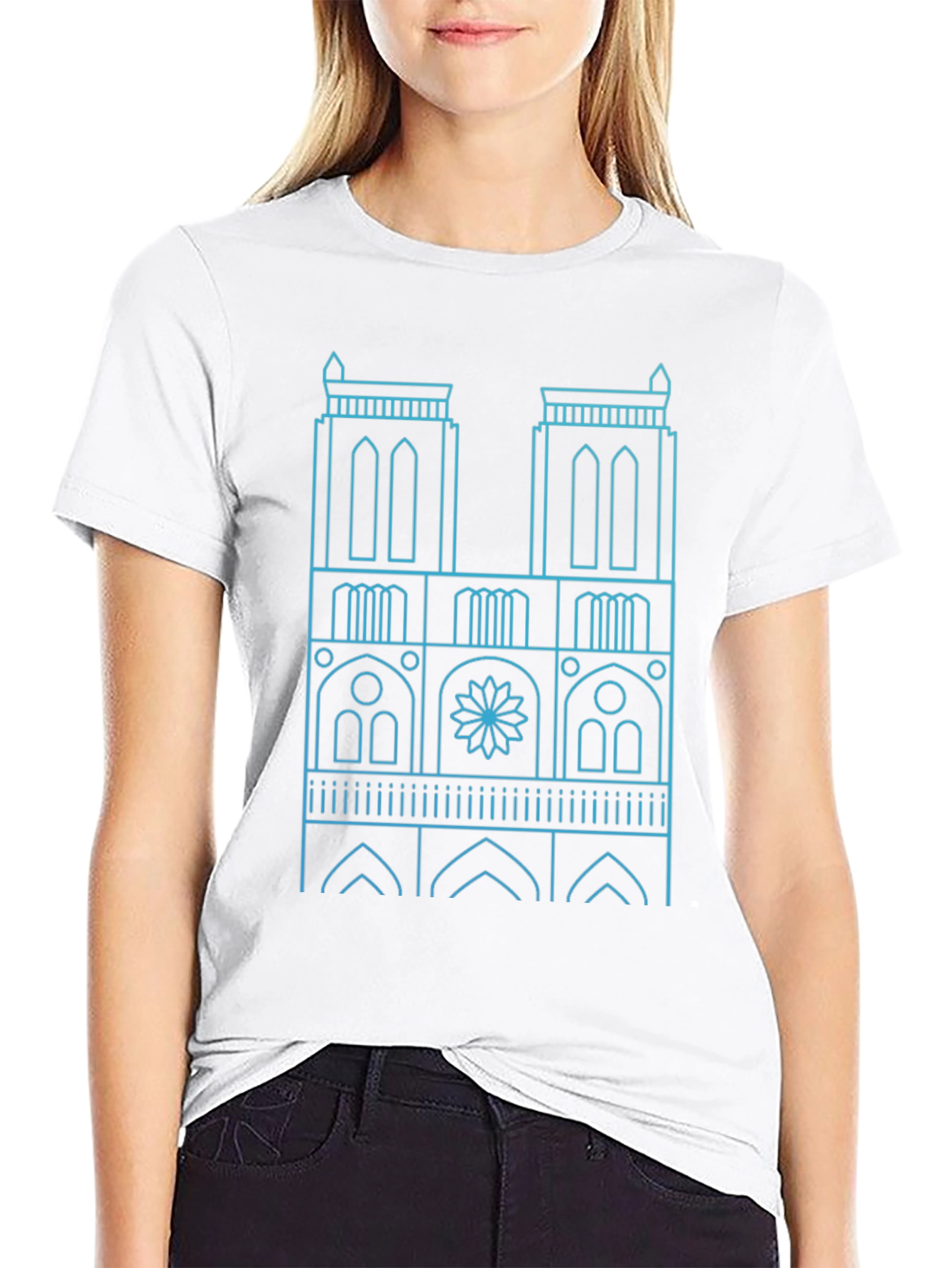 Notre Dame Cathedral Outline T-Shirt