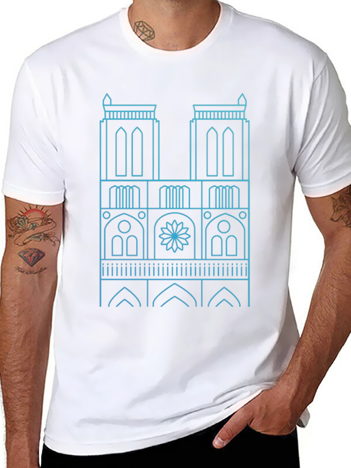 Notre Dame Cathedral Outline T-Shirt