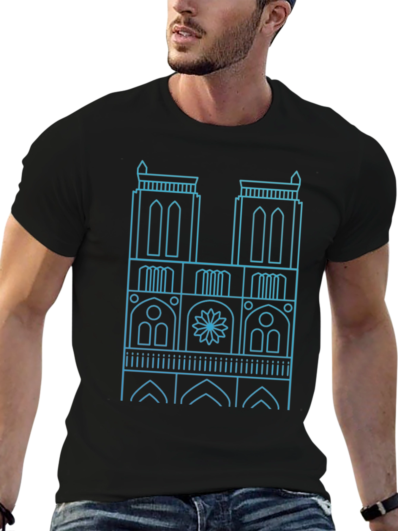 Notre Dame Cathedral Outline T-Shirt