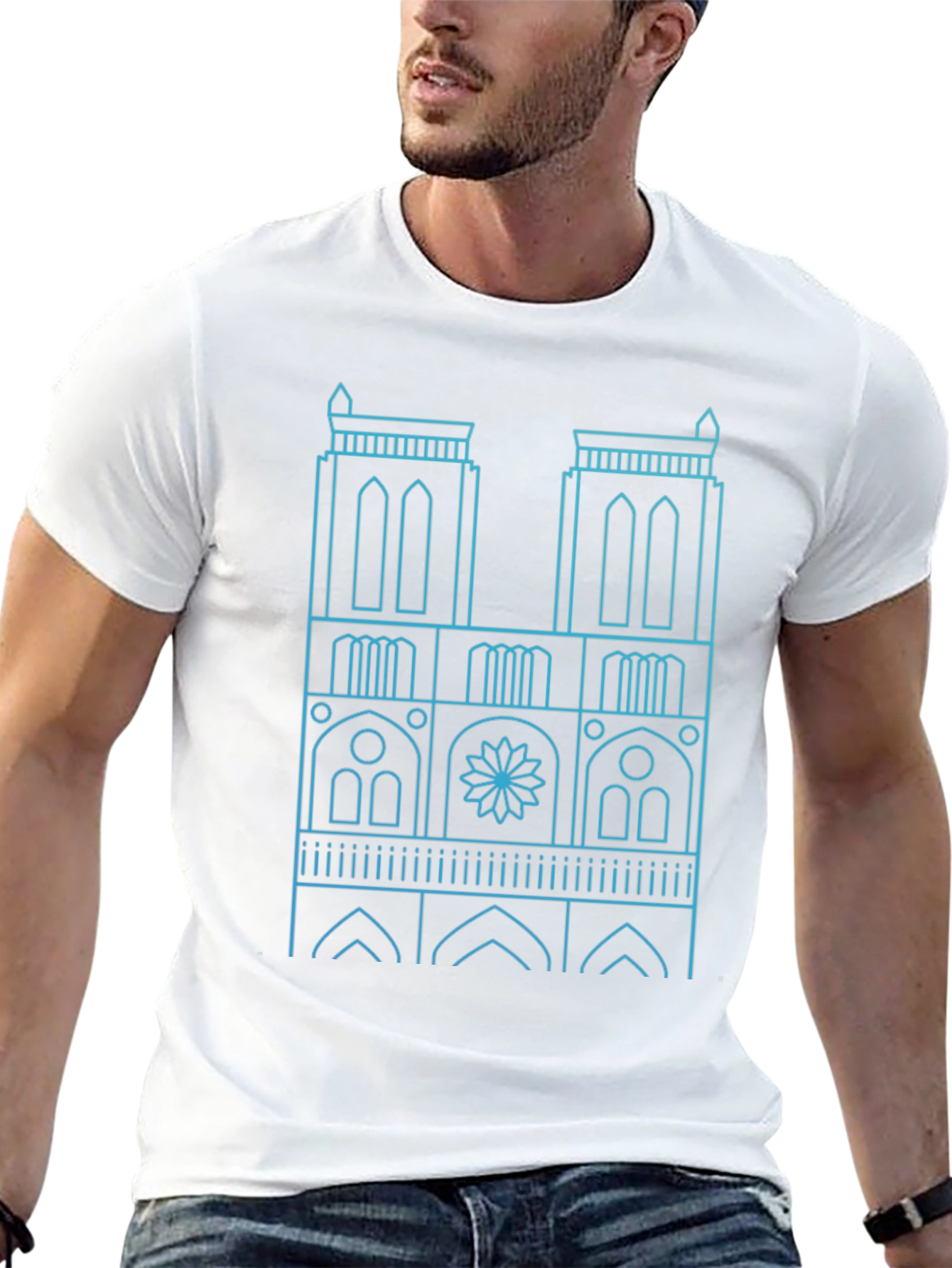 Notre Dame Cathedral Outline T-Shirt