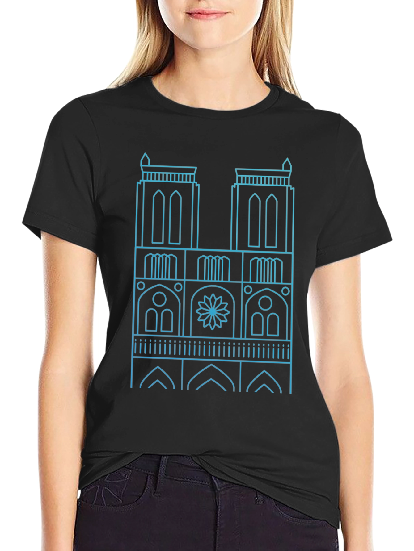 Notre Dame Cathedral Outline T-Shirt